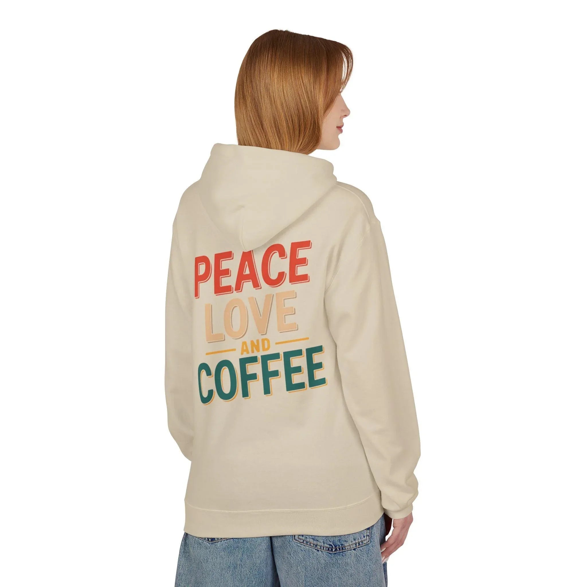 Cozy Coffee Vibes: Ultimate Peace, Love & Comfort Fleece Hoodie
