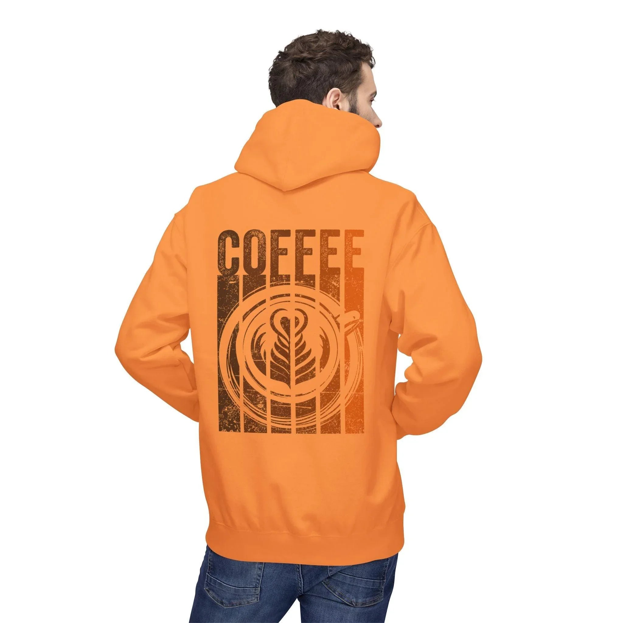 Chic Designer Coffee Fleece Pullover Hoodie for Ultimate Comfort