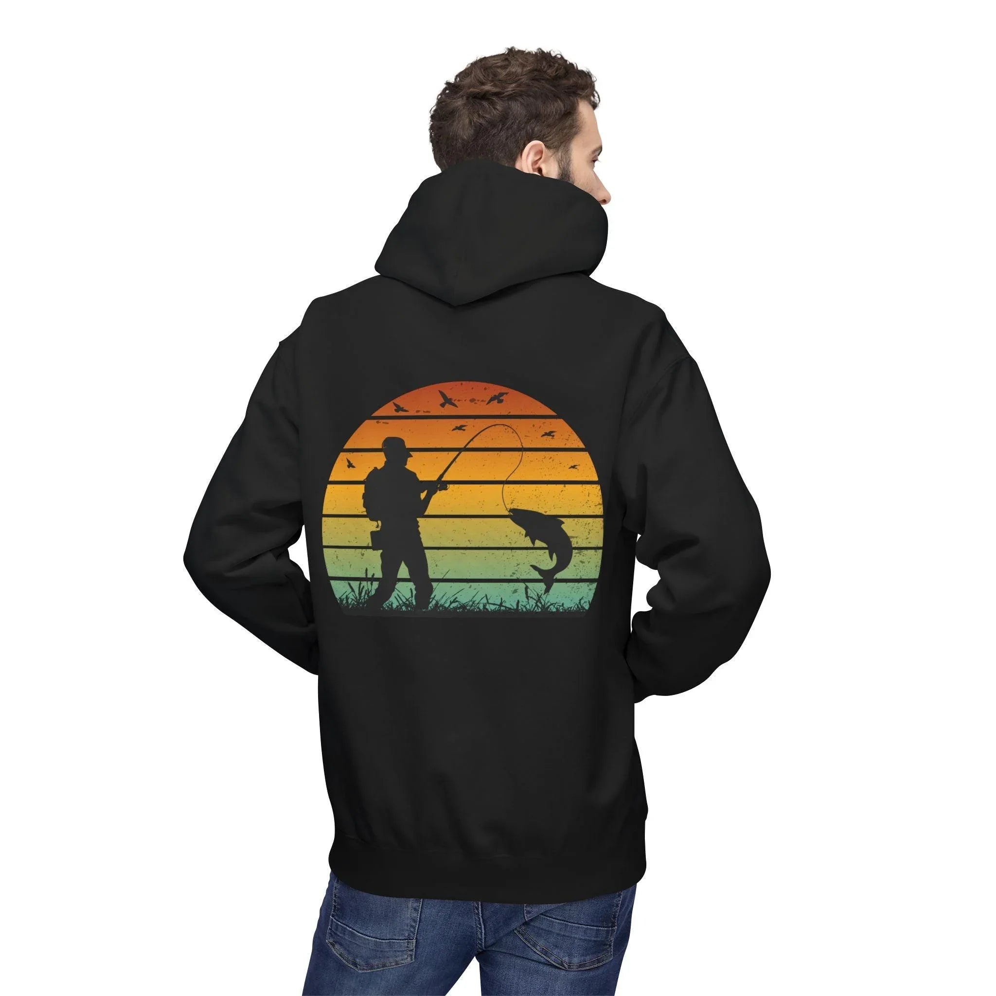 Ultimate Retro Fishing Fleece Hoodie for Comfort and Style