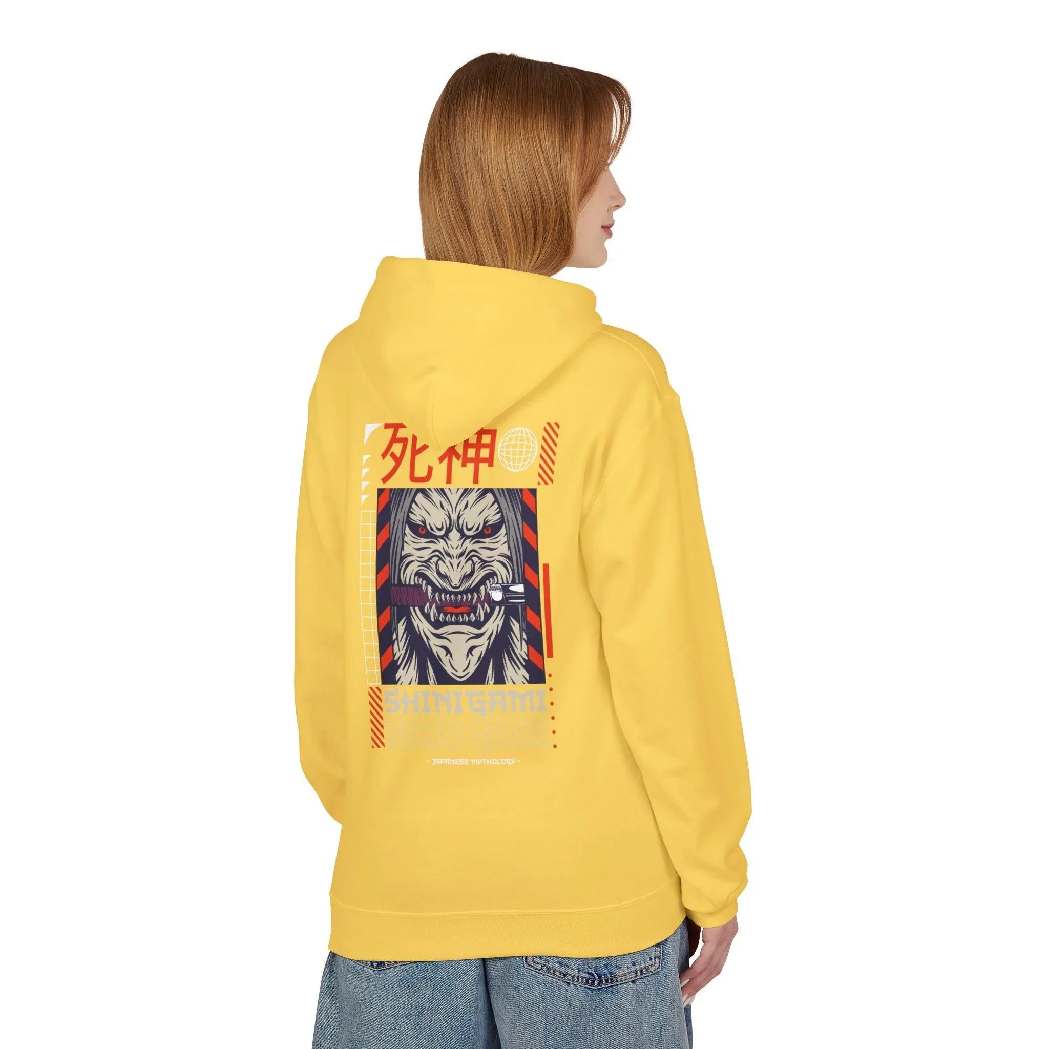 Shinigami-Inspired Japanese Streetwear Fleece Hoodie - Comfort Meets Cultural Style