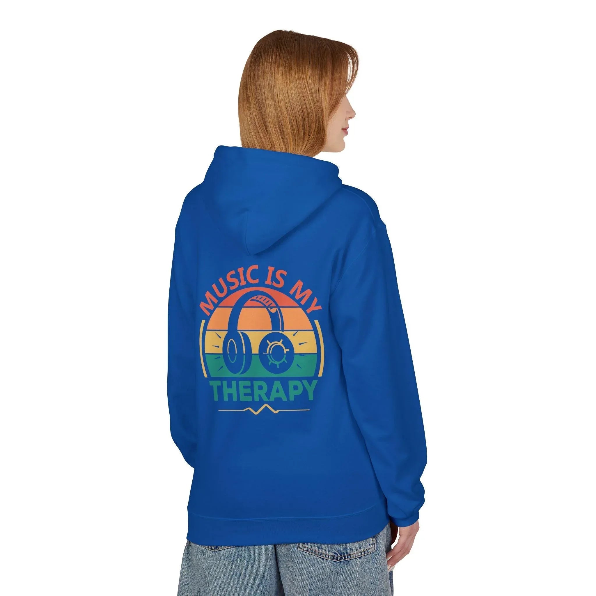 Cozy "Music Is My Therapy" Fleece Hoodie for Ultimate Comfort and Style