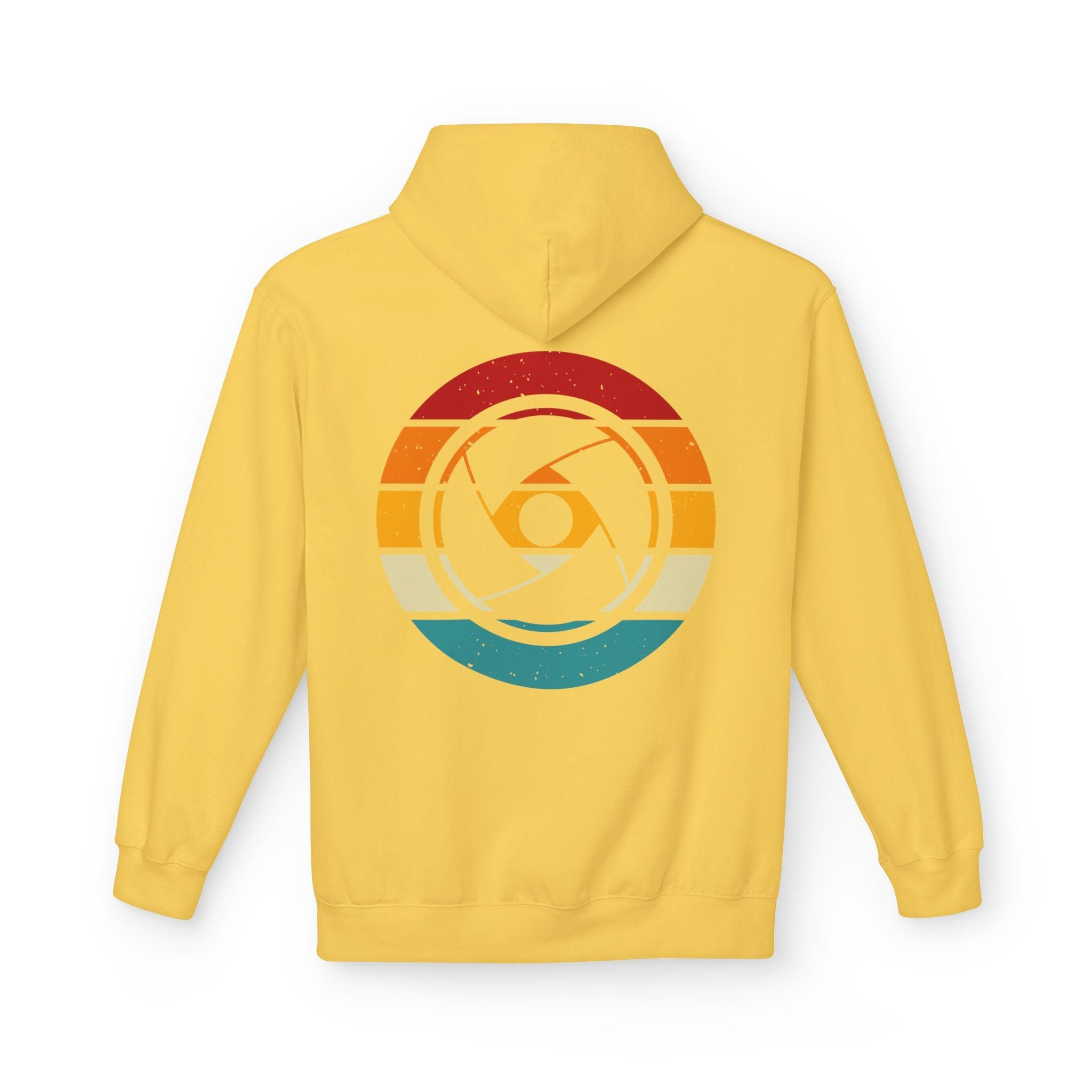 Cozy Photographer's Hoodie with Retro Aperture Design for Creative Souls