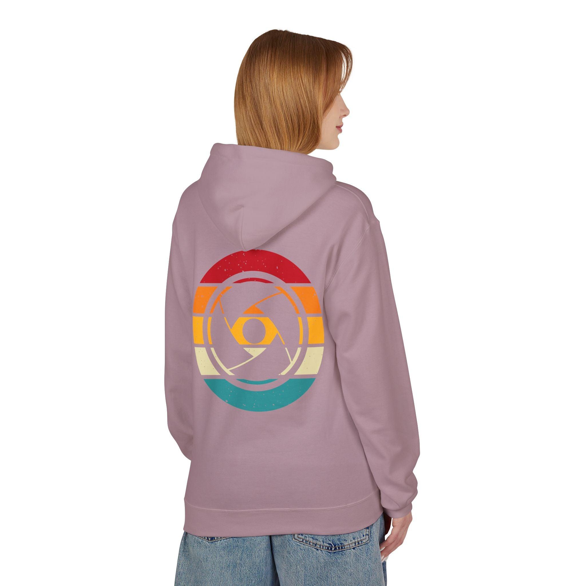Cozy Photographer's Hoodie with Retro Aperture Design for Creative Souls