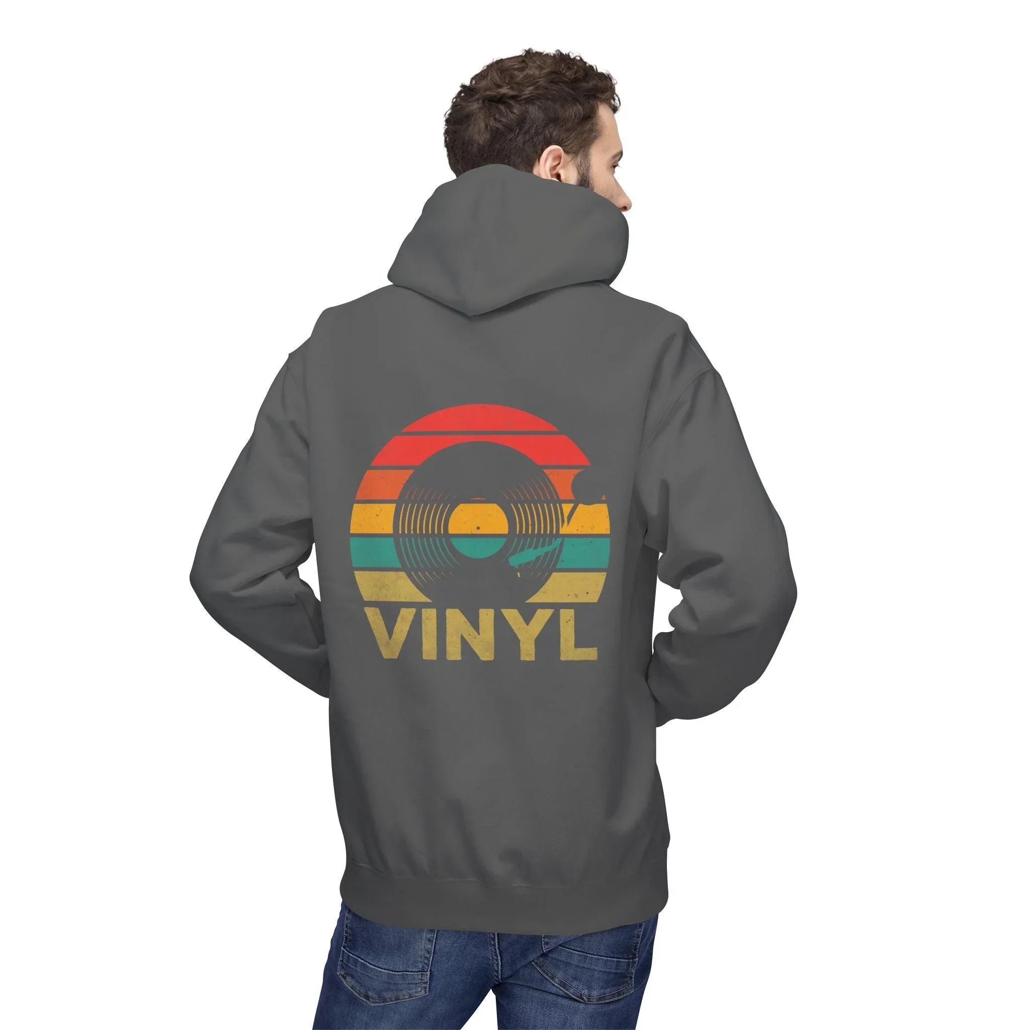 Cozy Vintage Music Vinyl Fleece Hoodie for Ultimate Style and Comfort