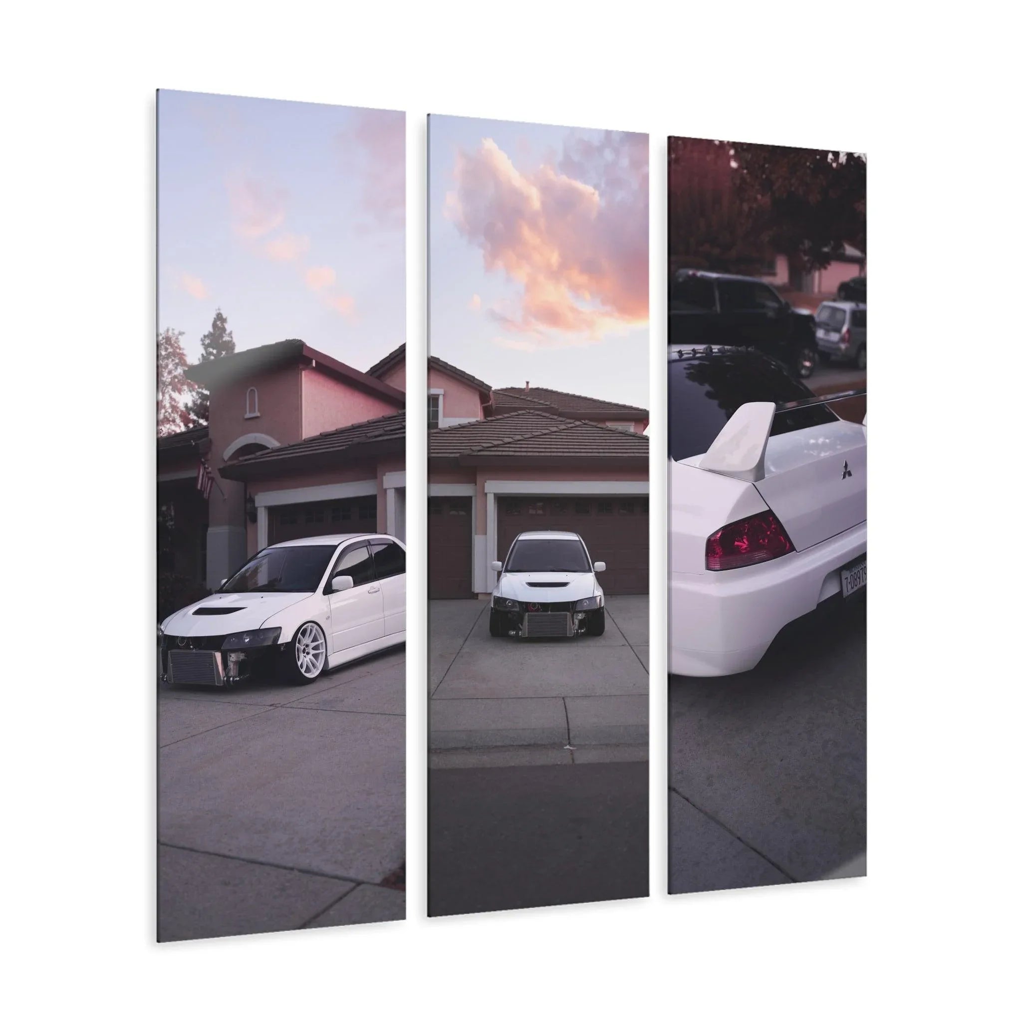 Mitsubishi Evo 8 3-Piece Acrylic Wall Art #001 for Enthusiasts