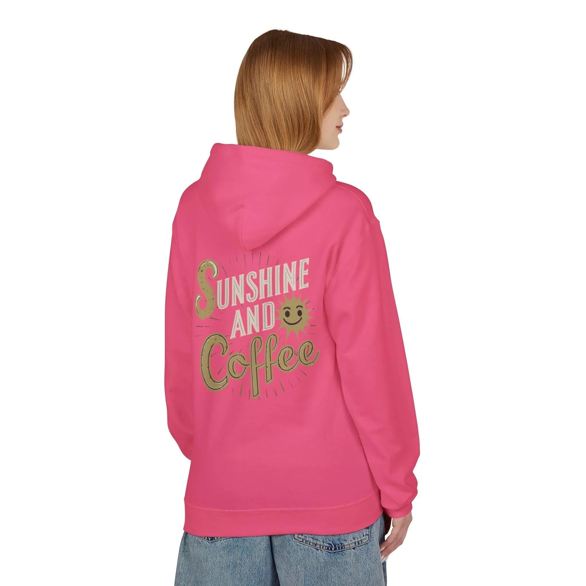 Cozy Sunshine & Coffee Fleece Pullover Hoodie