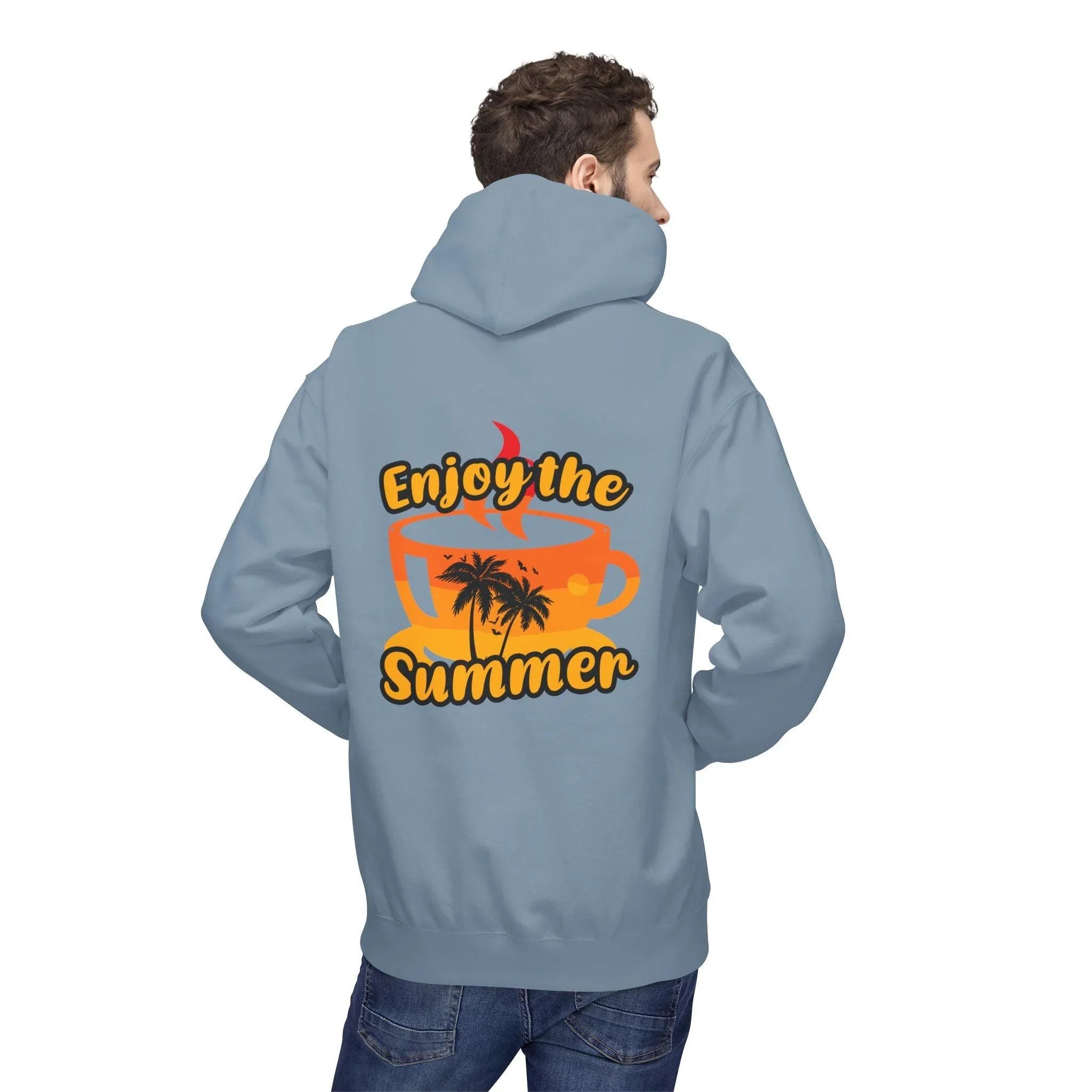 Cozy "Summer Vibes" Coffee Fleece Hoodie for Ultimate Comfort and Style
