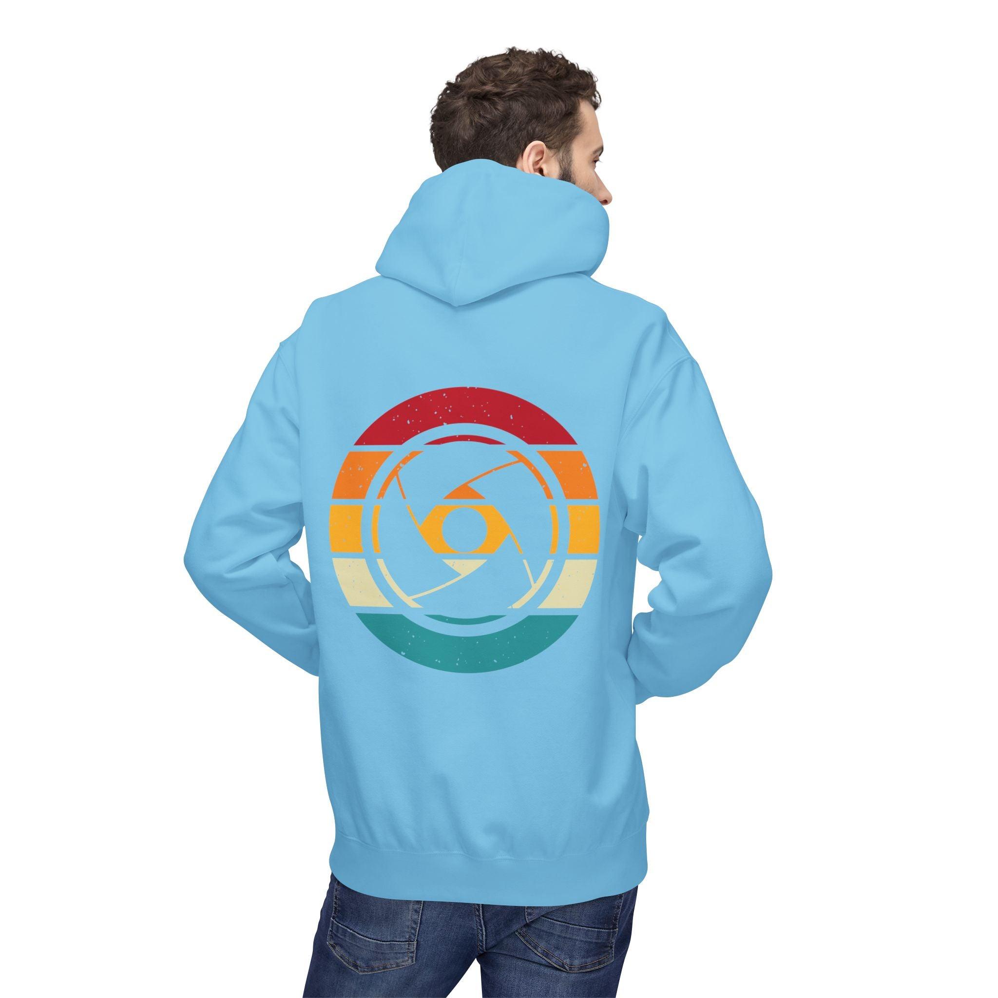 Cozy Photographer's Hoodie with Retro Aperture Design for Creative Souls