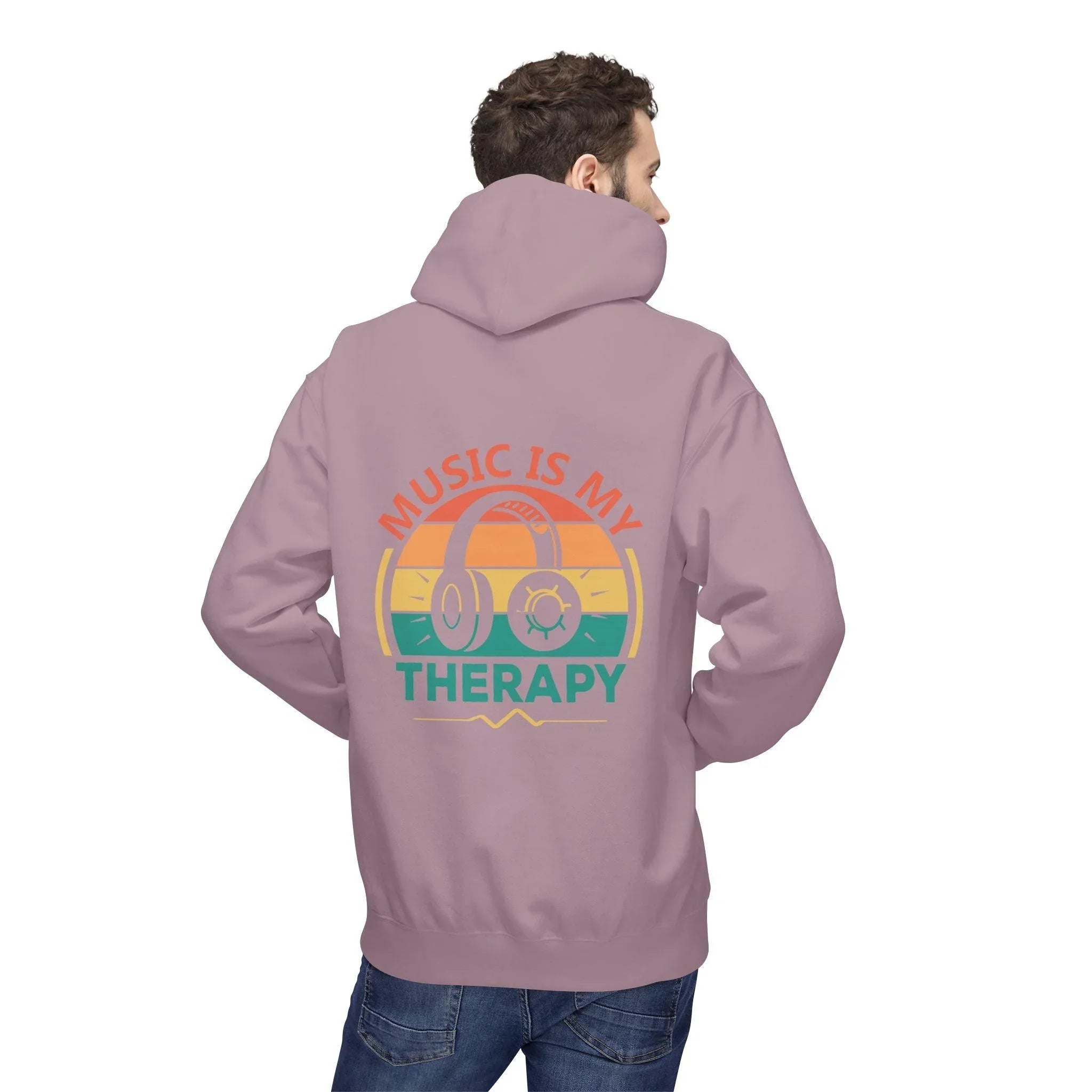 Cozy "Music Is My Therapy" Fleece Hoodie for Ultimate Comfort and Style