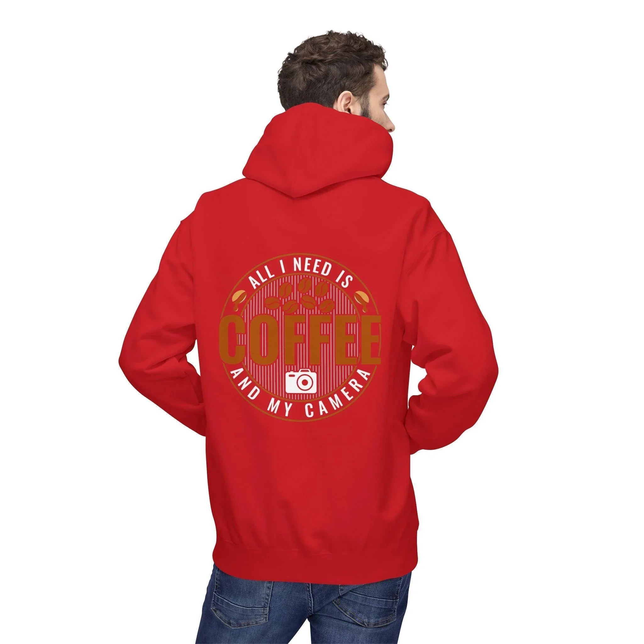 Cozy Photographer's Dream: 'All I Need is My Coffee' Fleece Hoodie