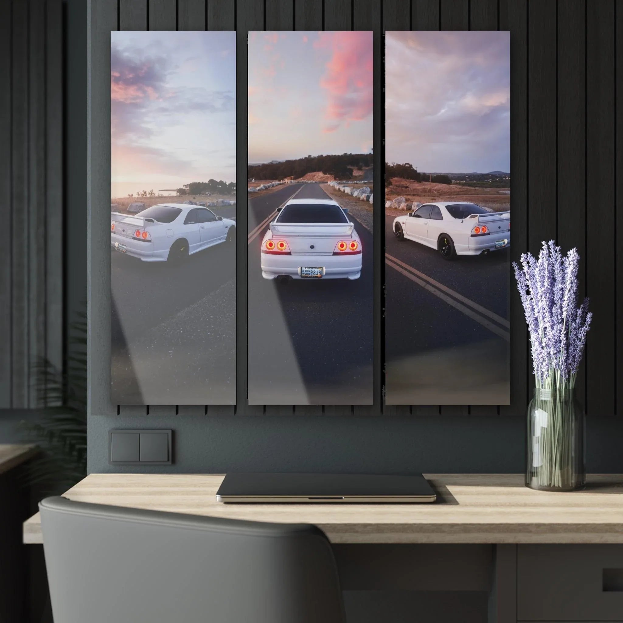 Nissan R33 GTS-T Skyline 3-Piece Acrylic Wall Art #001 Design