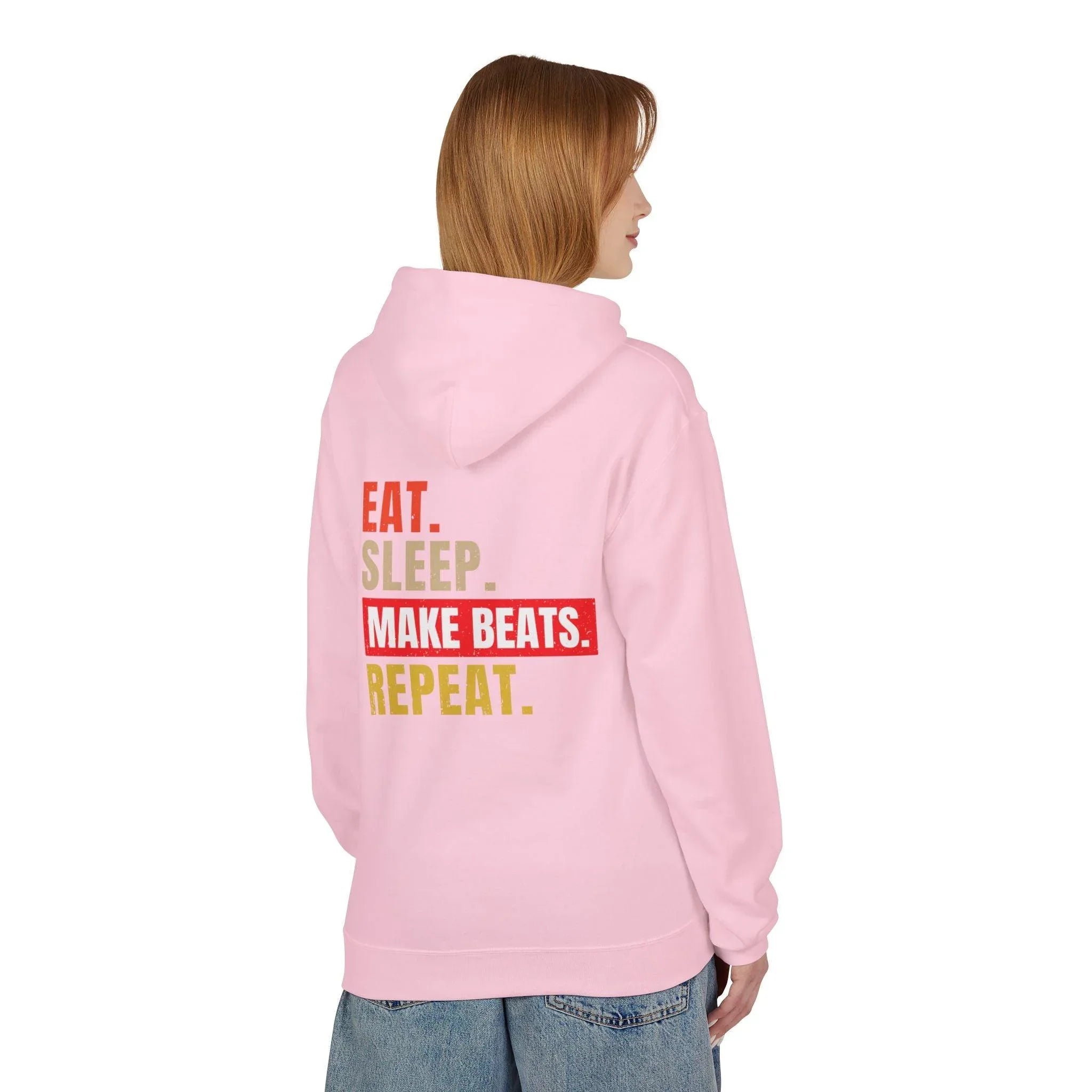 Cozy Music Producer Hoodie: 'Eat. Sleep. Make Beats. Repeat' Fleece Design