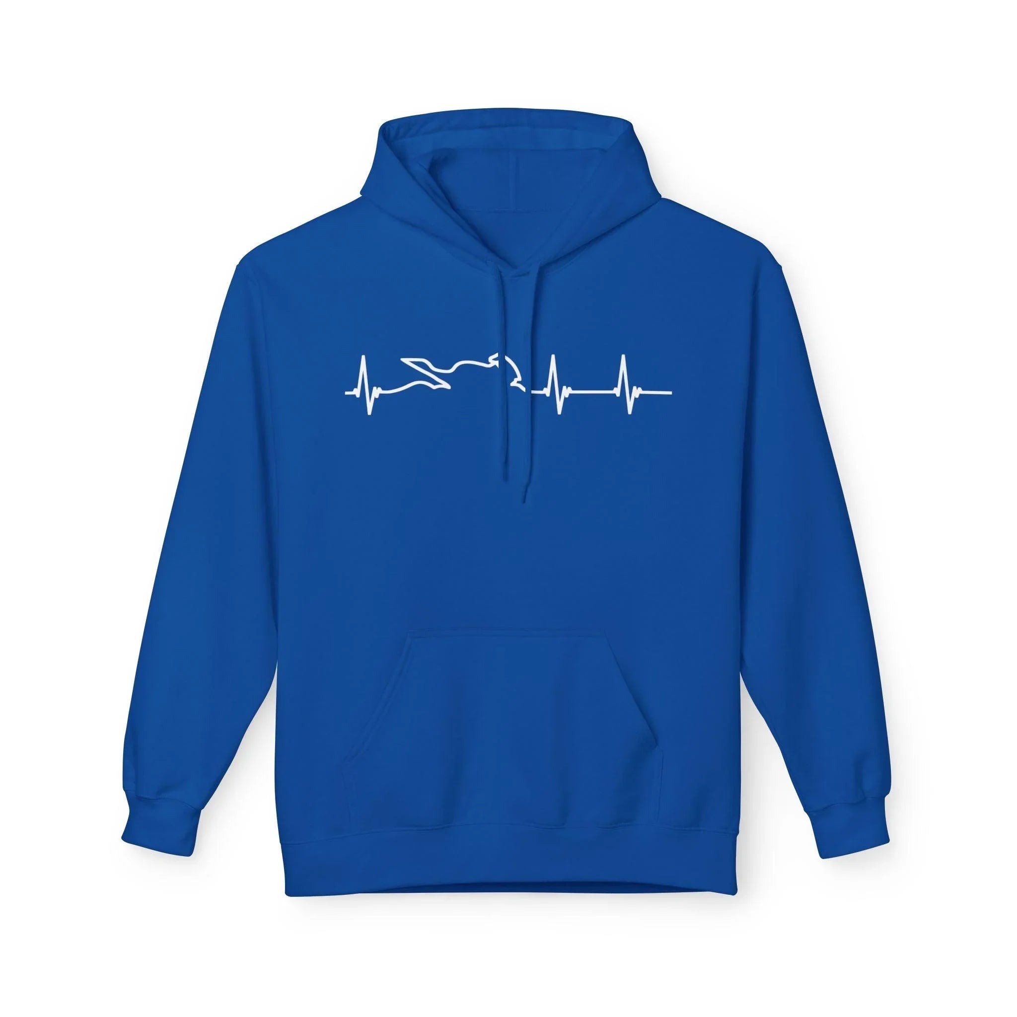 Motorcycle Passion Heartbeat Fleece Pullover Hoodie
