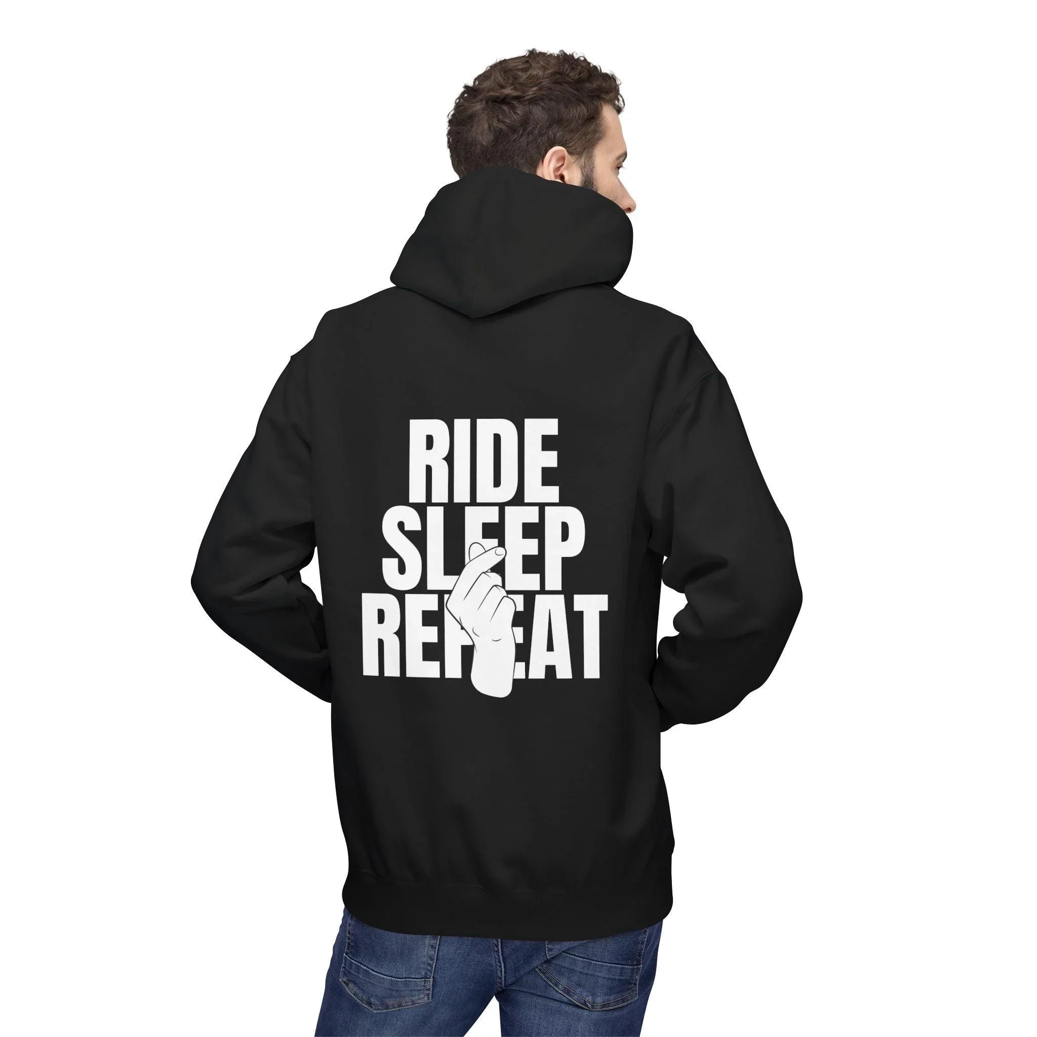 Cozy Comfort "Ride, Sleep, Repeat" Fleece Hoodie
