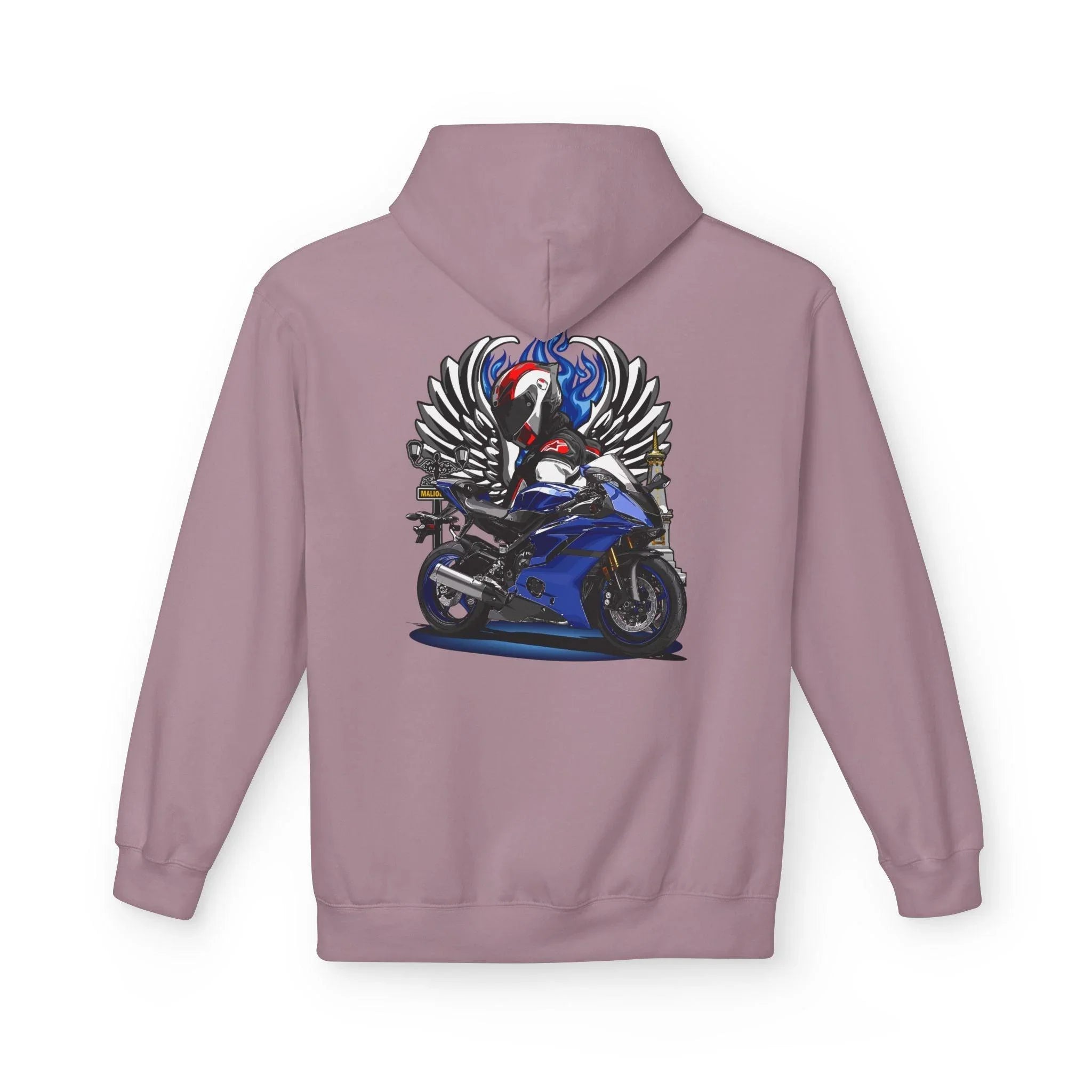 Yamaha R6 Winged Biker Fleece Hoodie - Ultimate Comfort for Motorcycle Lovers