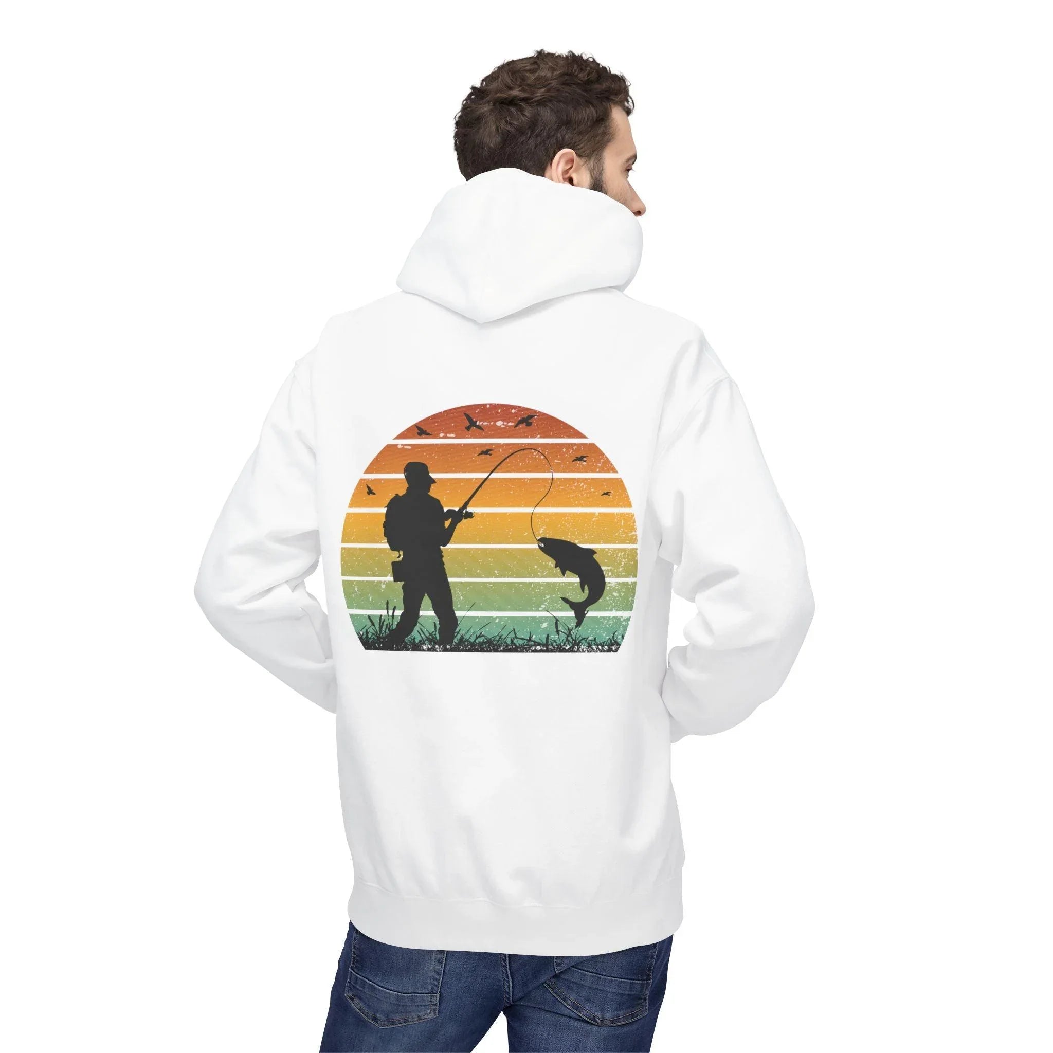 Ultimate Retro Fishing Fleece Hoodie for Comfort and Style