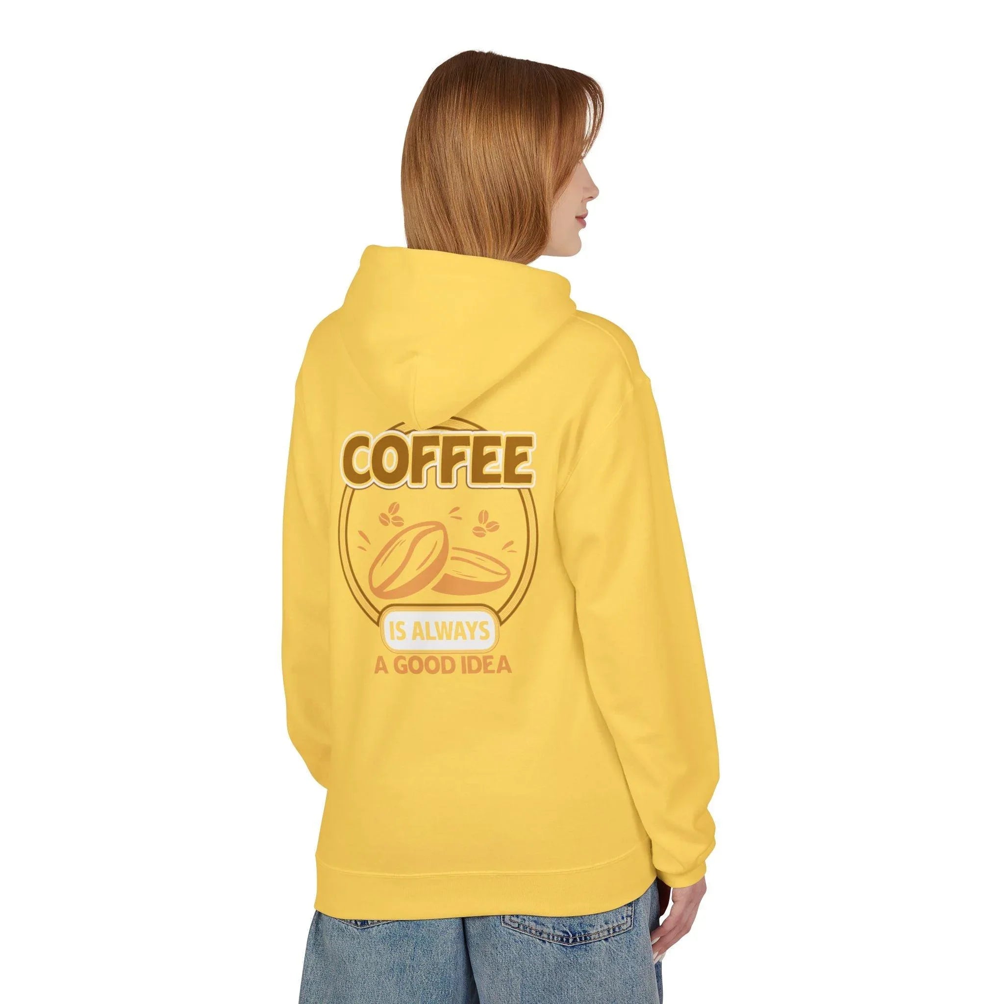 Cozy Up in Style: "Coffee Is Always A Good Idea" Fleece Hoodie