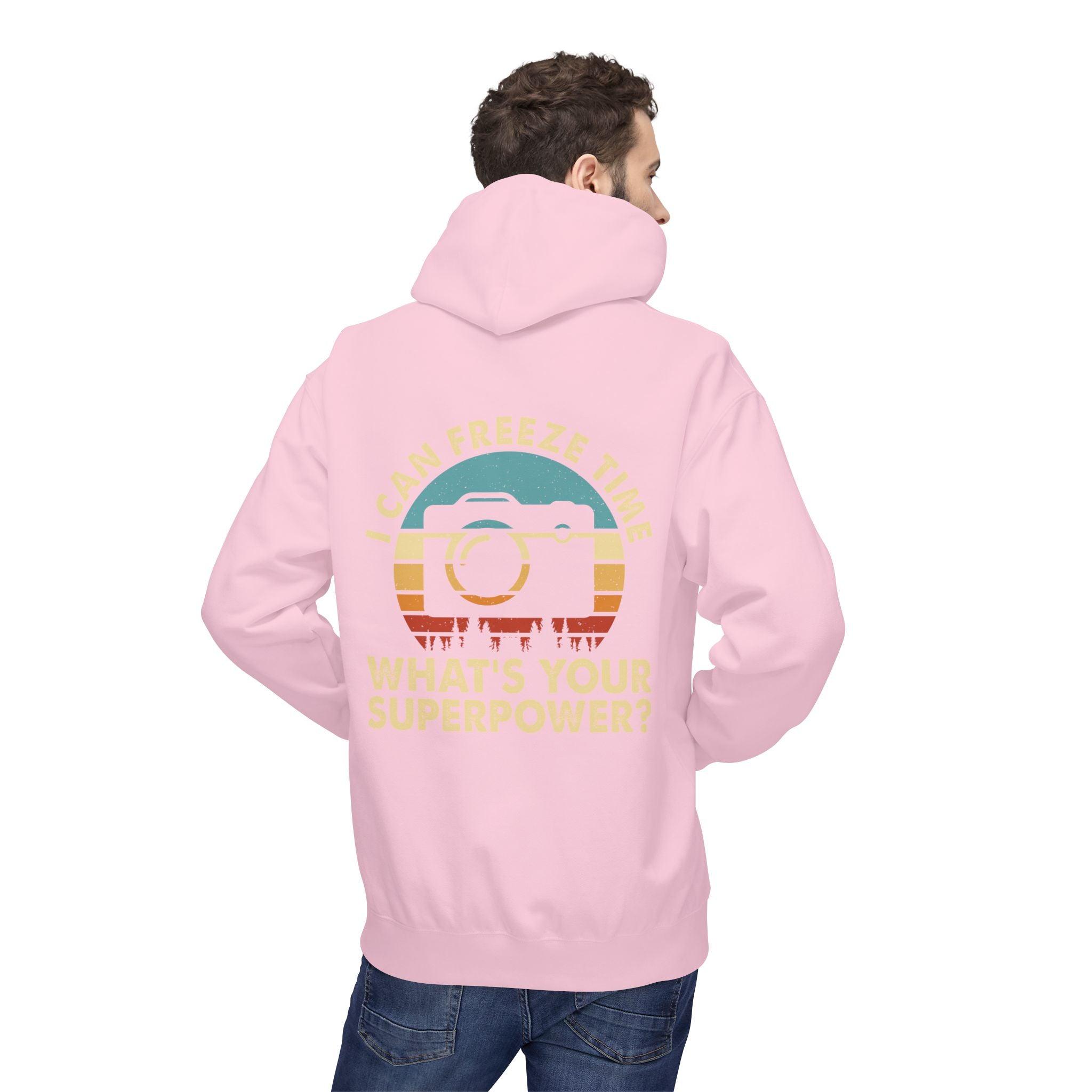 "I Can Freeze Time" Cozy Photographer's Fleece Hoodie - Perfect for Creative Souls!