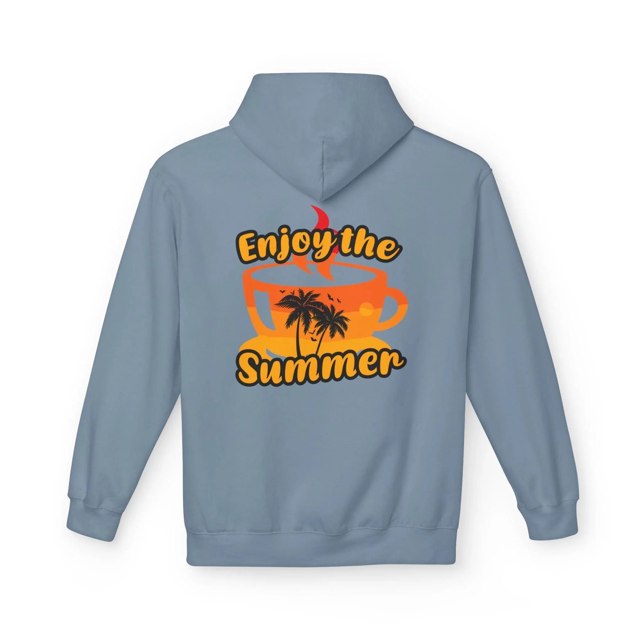 Cozy "Summer Vibes" Coffee Fleece Hoodie for Ultimate Comfort and Style