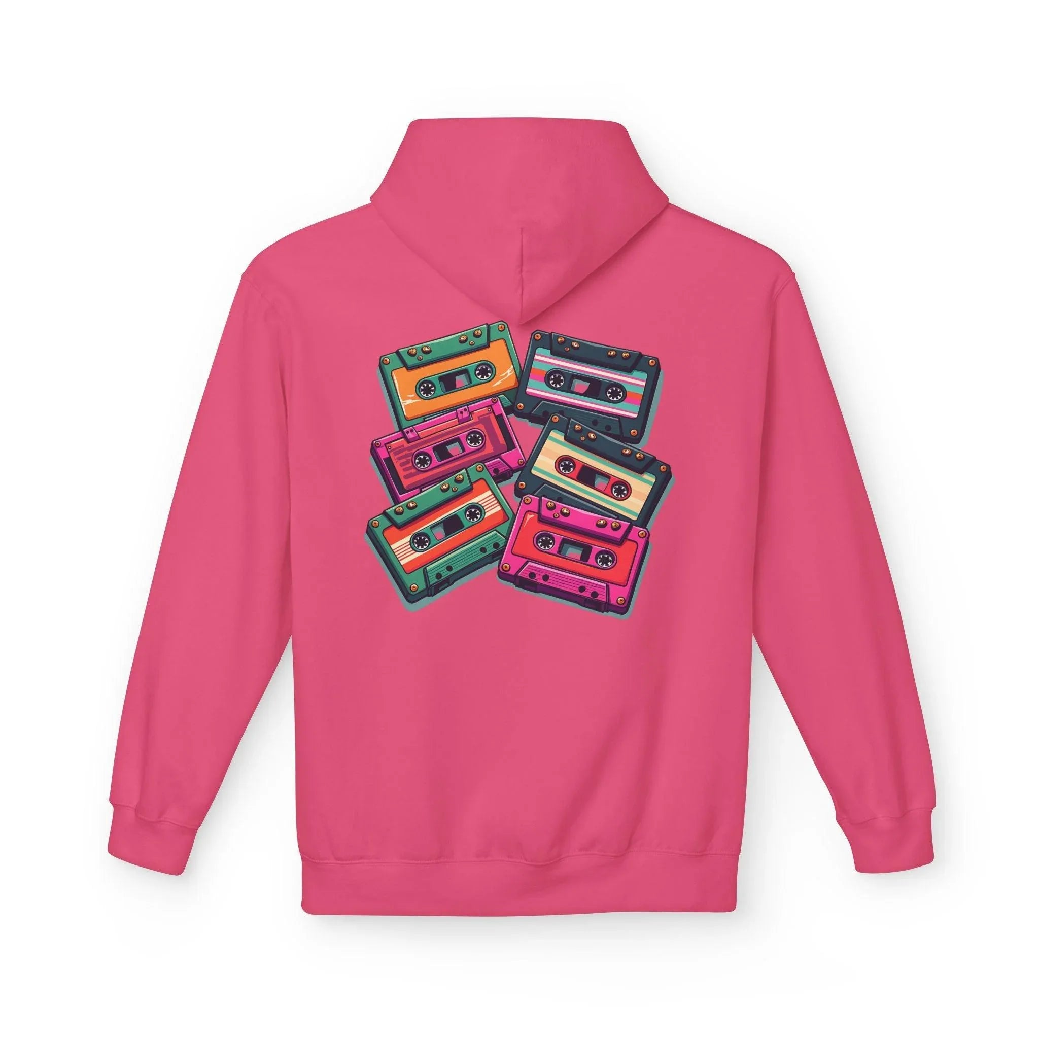 Nostalgic Cassette Tapes Cozy Fleece Hoodie for Ultimate Comfort
