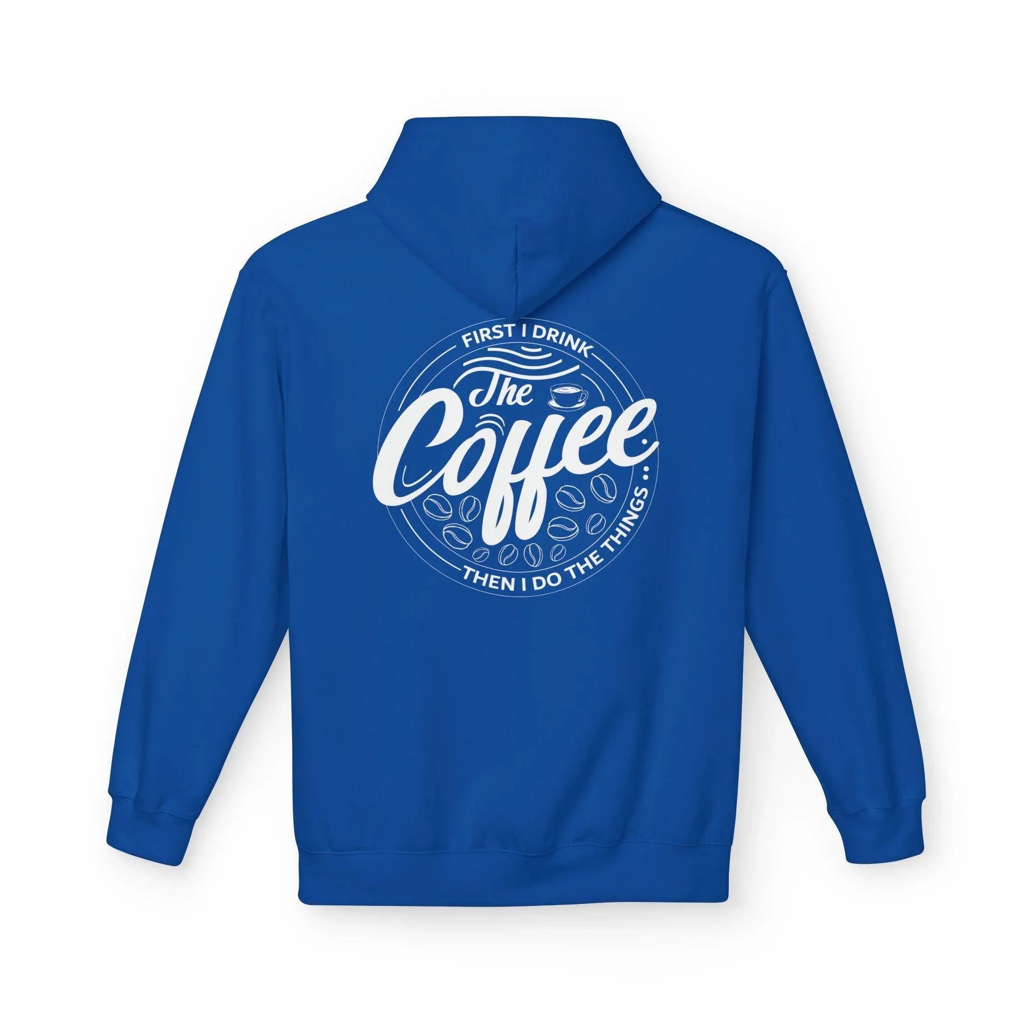 Cozy Up with the "Coffee First" Premium Fleece Hoodie