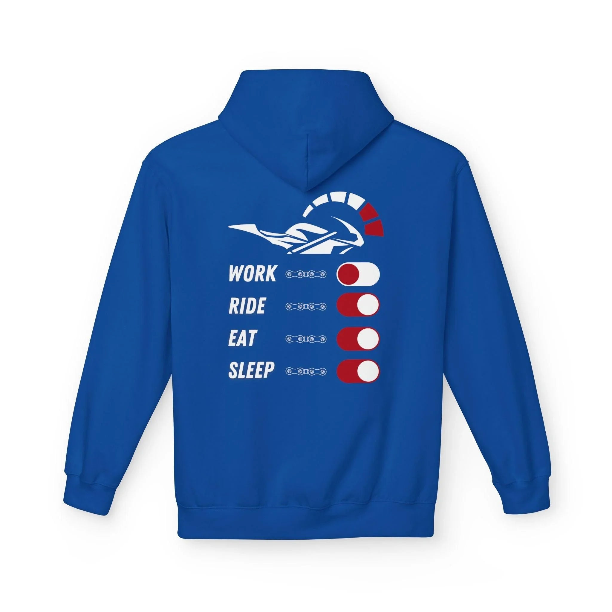 Throttle Designs Adventure Fleece Hoodie - "Live to Ride, Eat, Sleep"