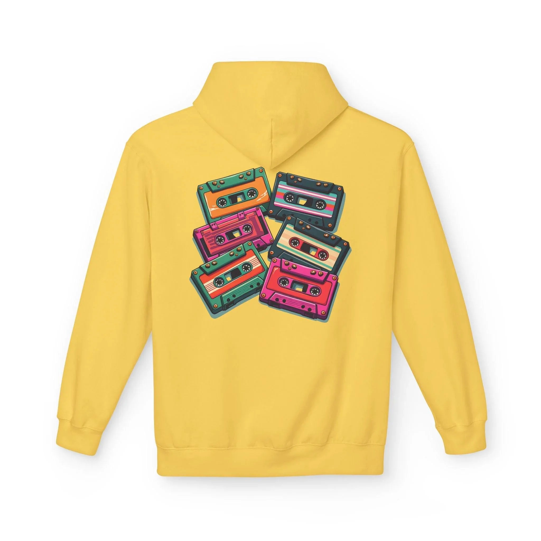 Nostalgic Cassette Tapes Cozy Fleece Hoodie for Ultimate Comfort