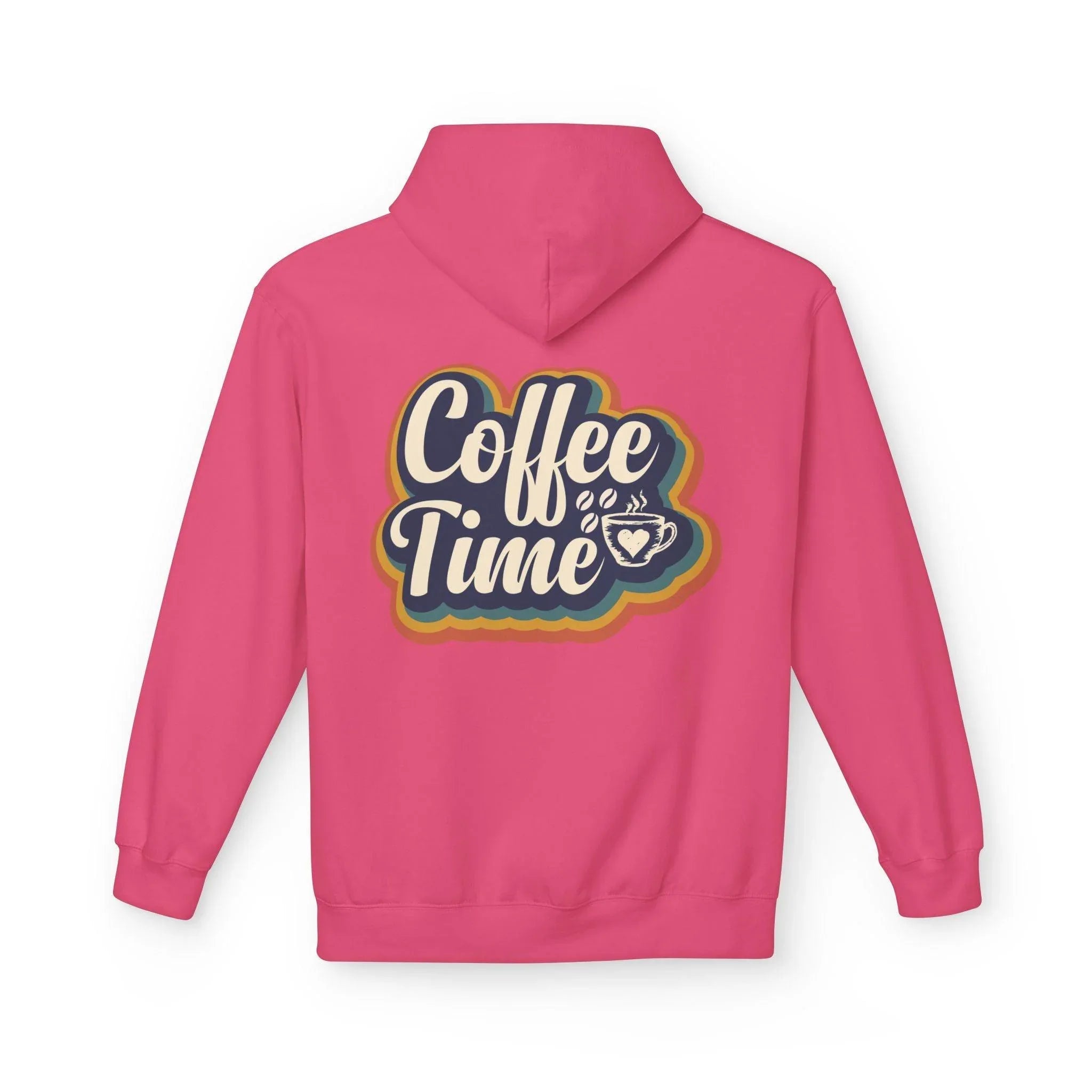 Cozy 'Coffee Time' Fleece Hoodie for Trendy Style and Comfort