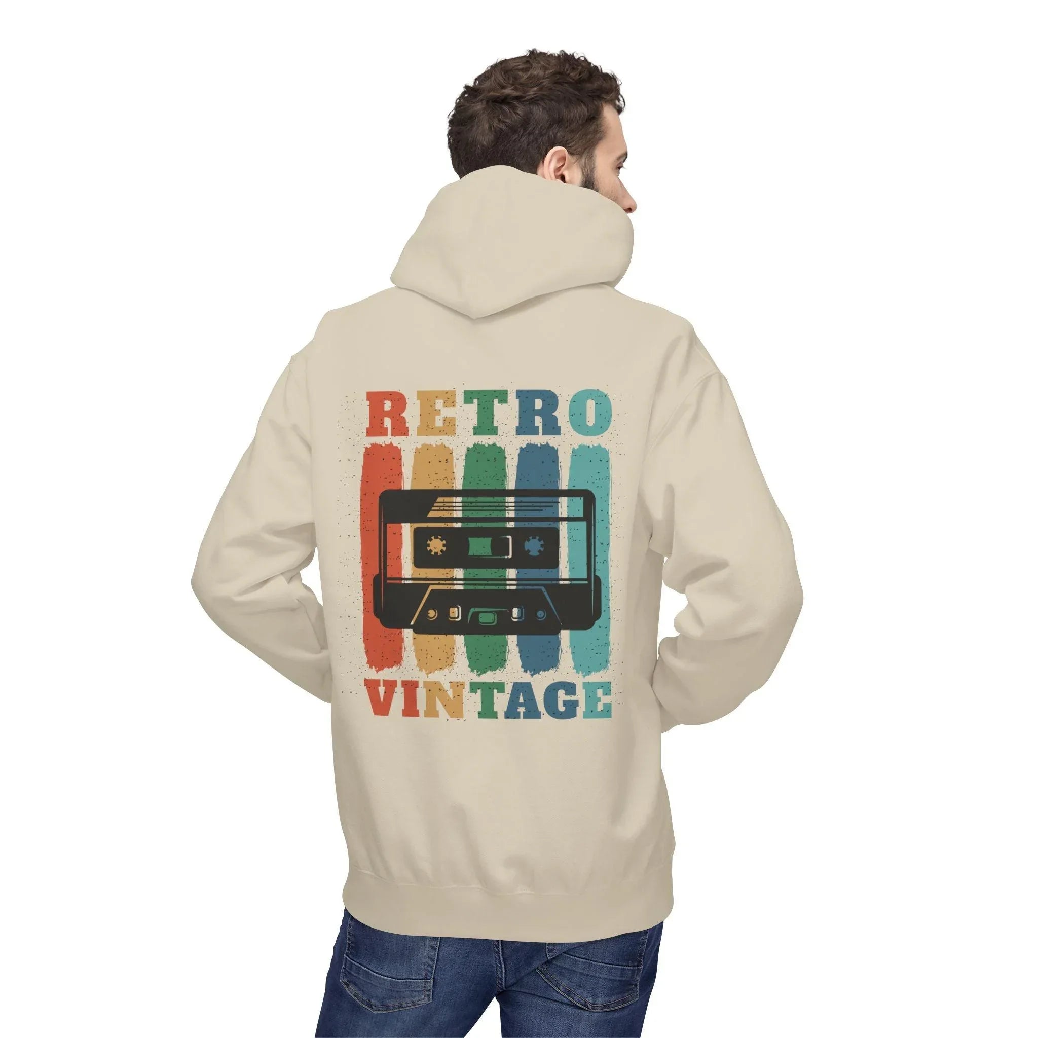 Cozy Retro Vibes: Premium Vintage Cassette Fleece Hoodie