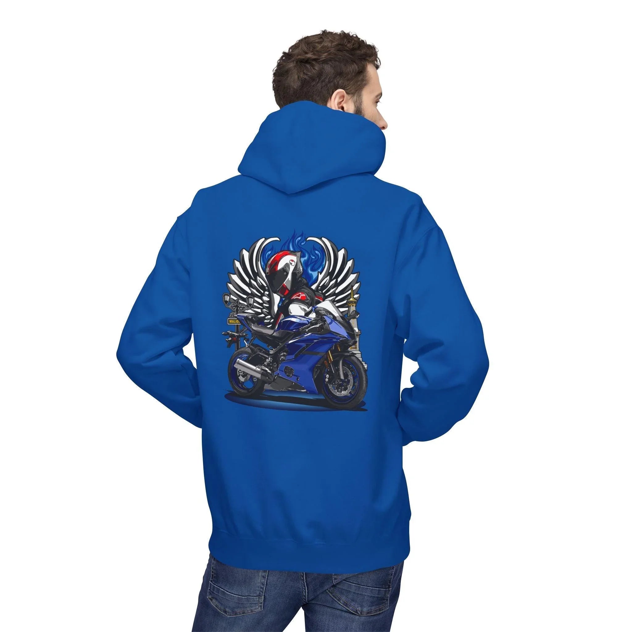 Yamaha R6 Winged Biker Fleece Hoodie - Ultimate Comfort for Motorcycle Lovers