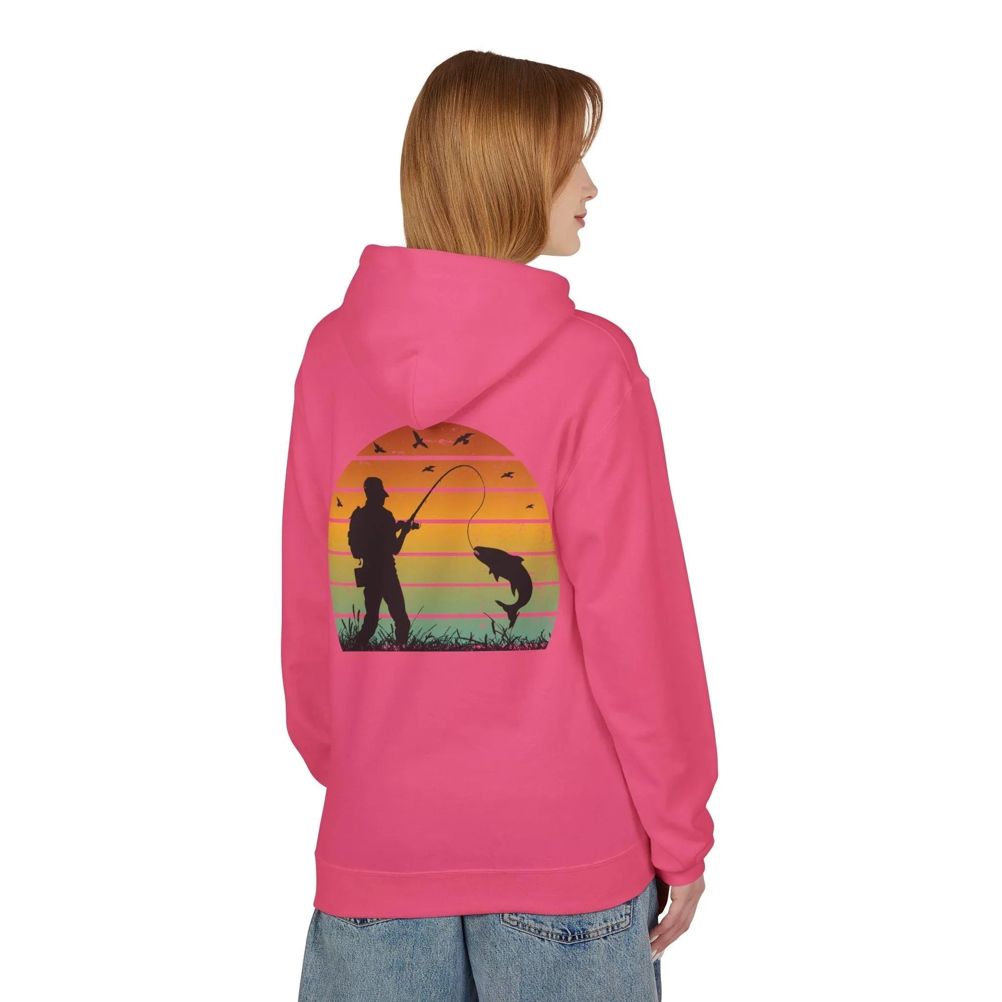 Ultimate Retro Fishing Fleece Hoodie for Comfort and Style