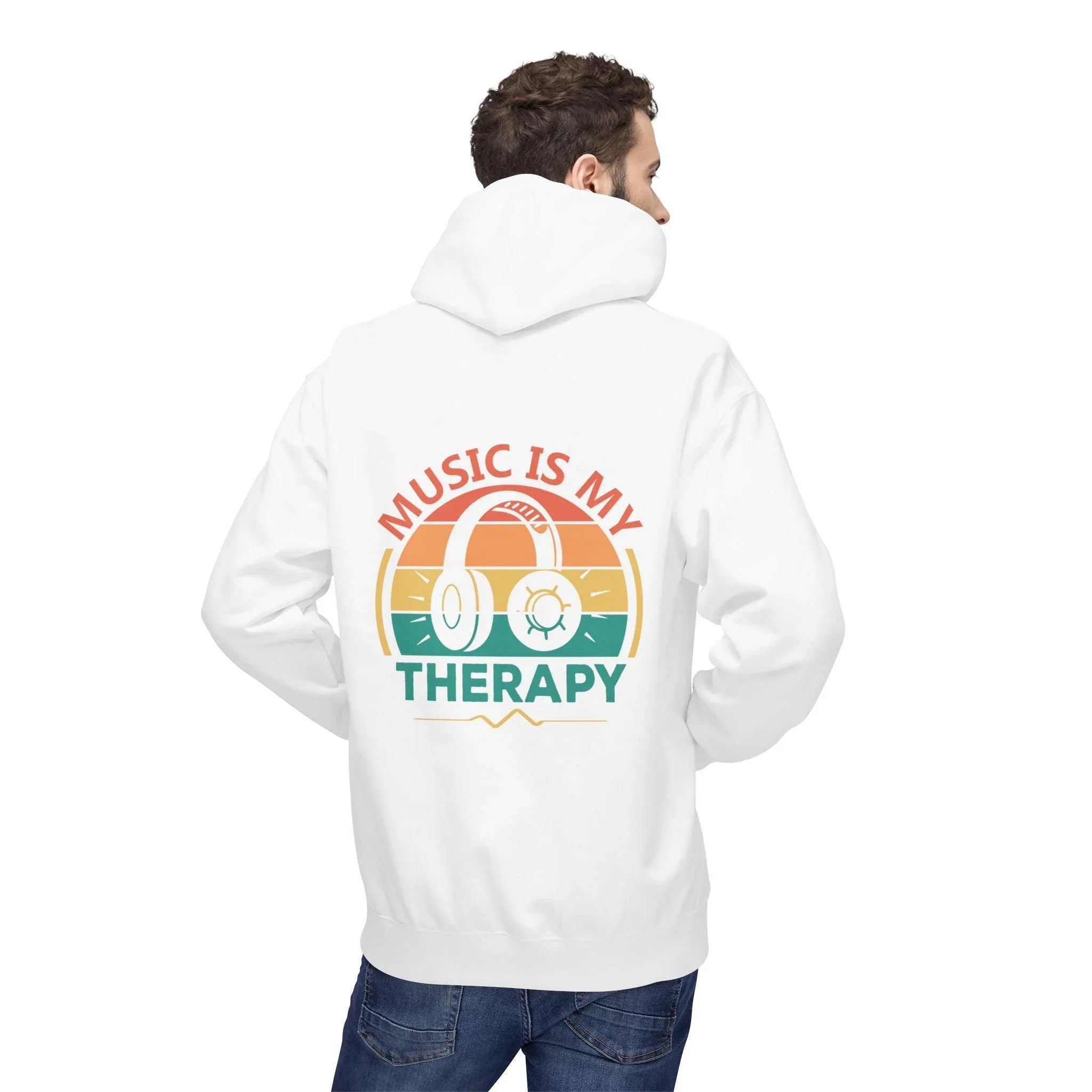 Cozy "Music Is My Therapy" Fleece Hoodie for Ultimate Comfort and Style