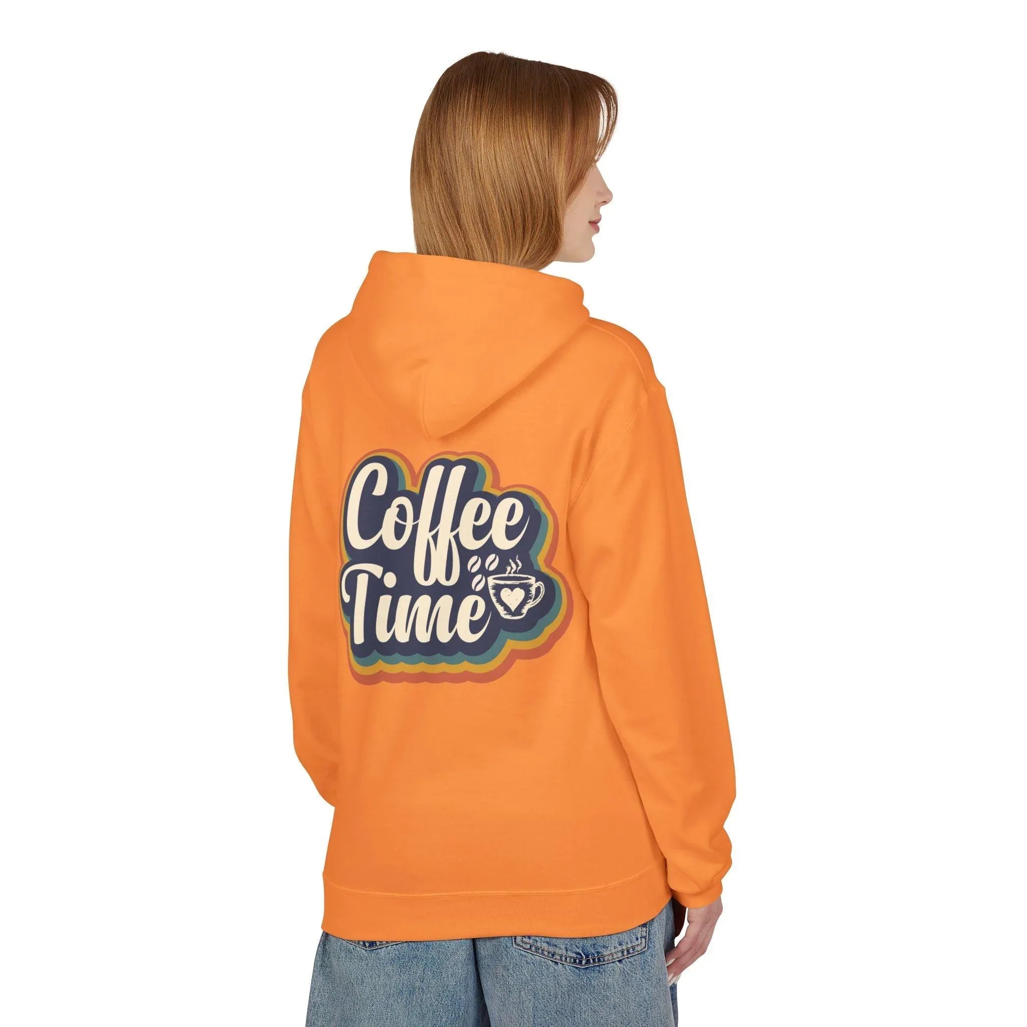 Cozy 'Coffee Time' Fleece Hoodie for Trendy Style and Comfort