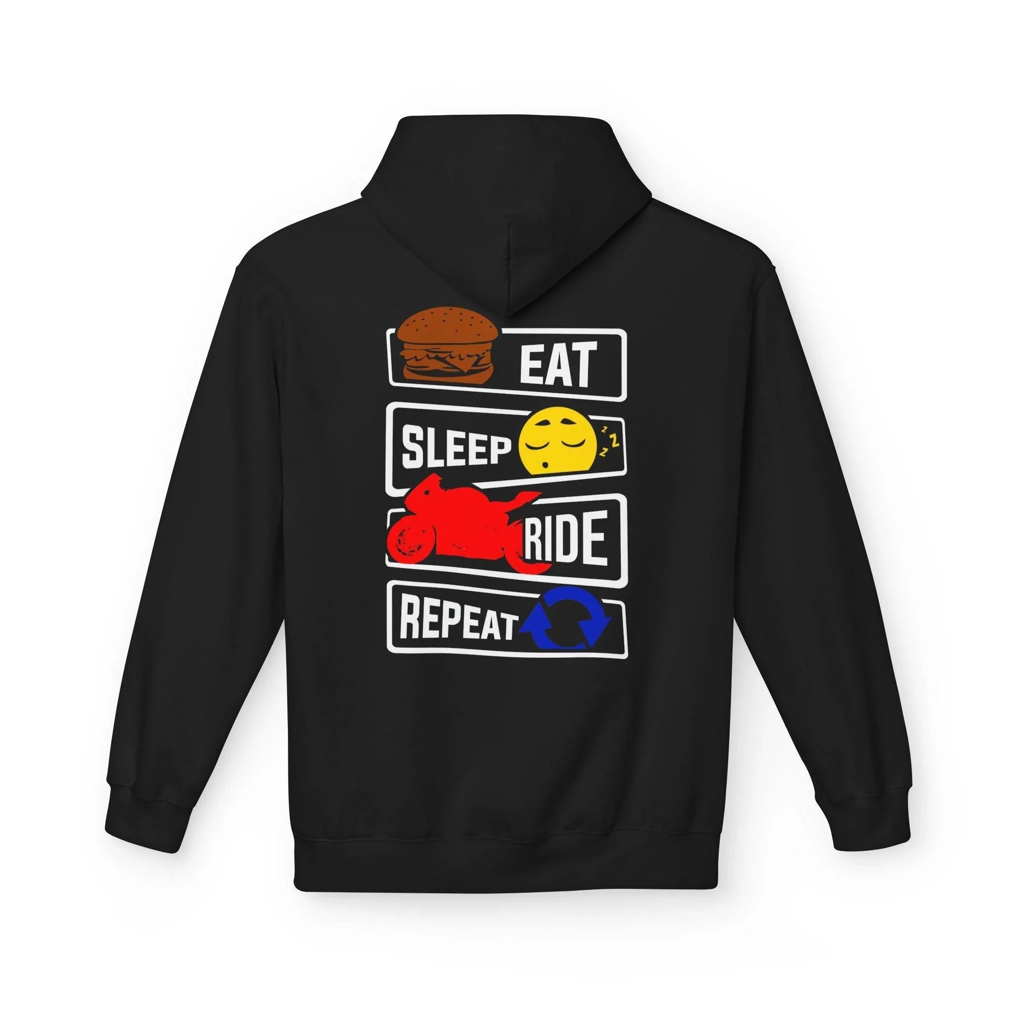 Ride in Style: Eat, Sleep, Repeat Premium Fleece Hoodie