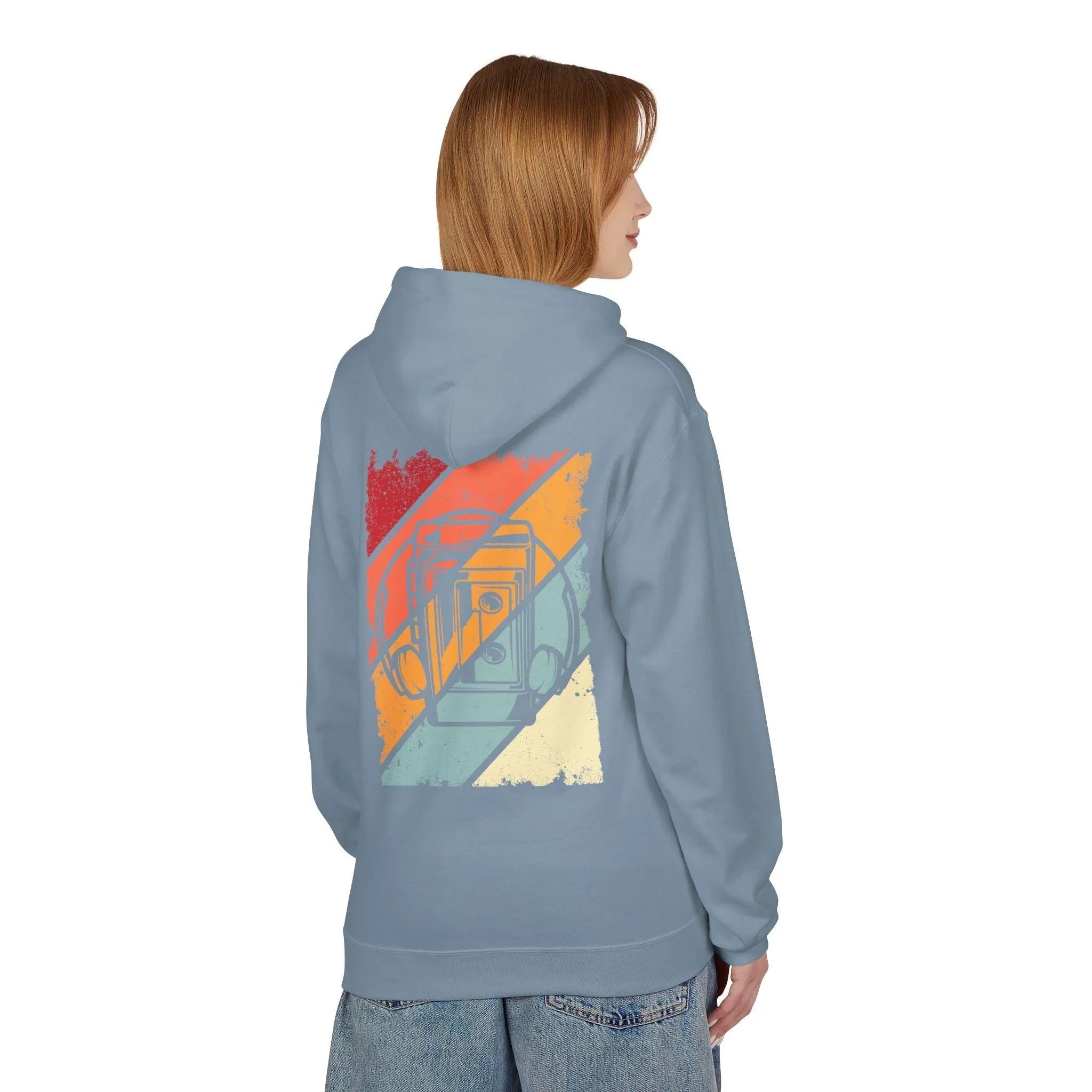 Cozy Vintage Walkman Fleece Hoodie - Stylish Comfort for Cold Days