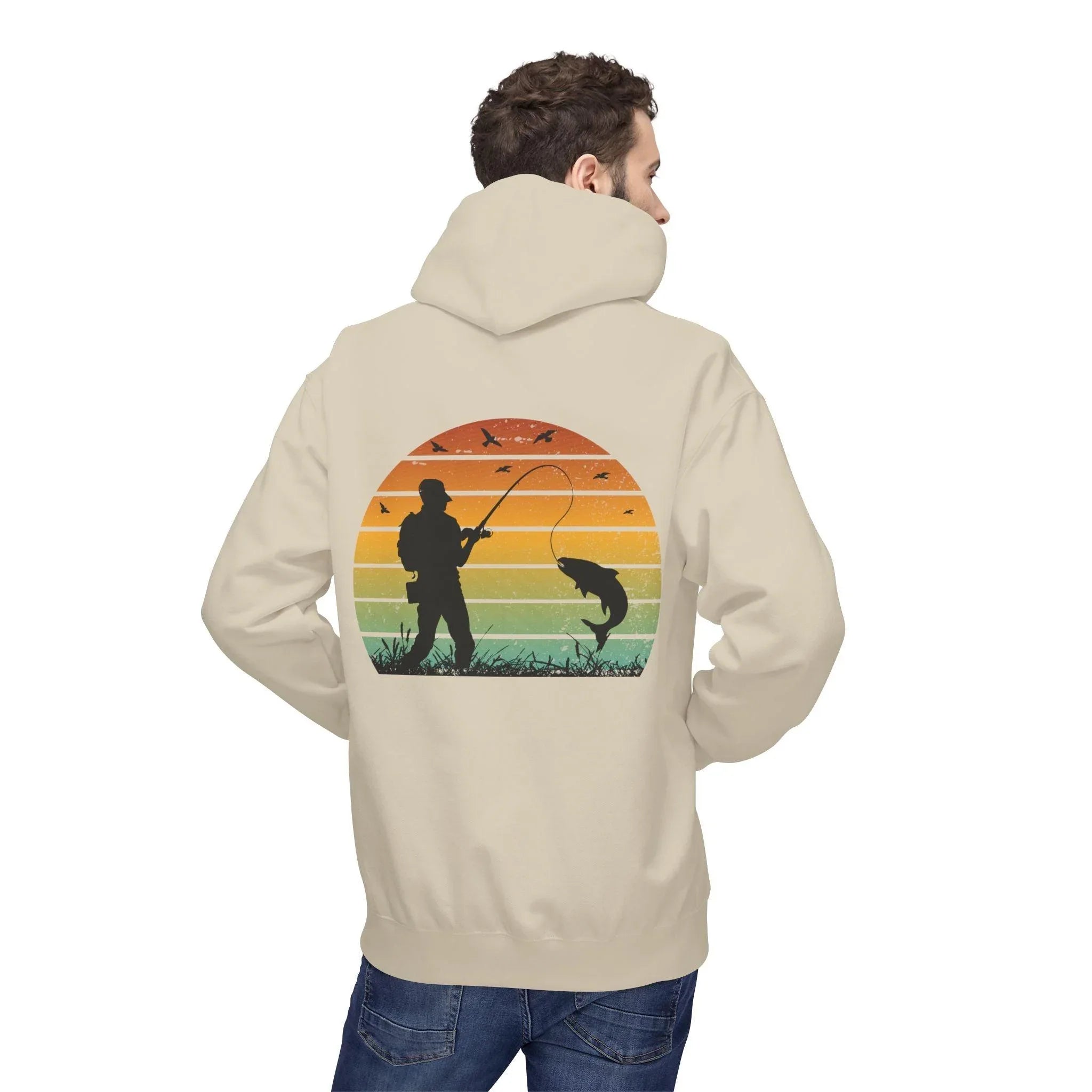 Ultimate Retro Fishing Fleece Hoodie for Comfort and Style