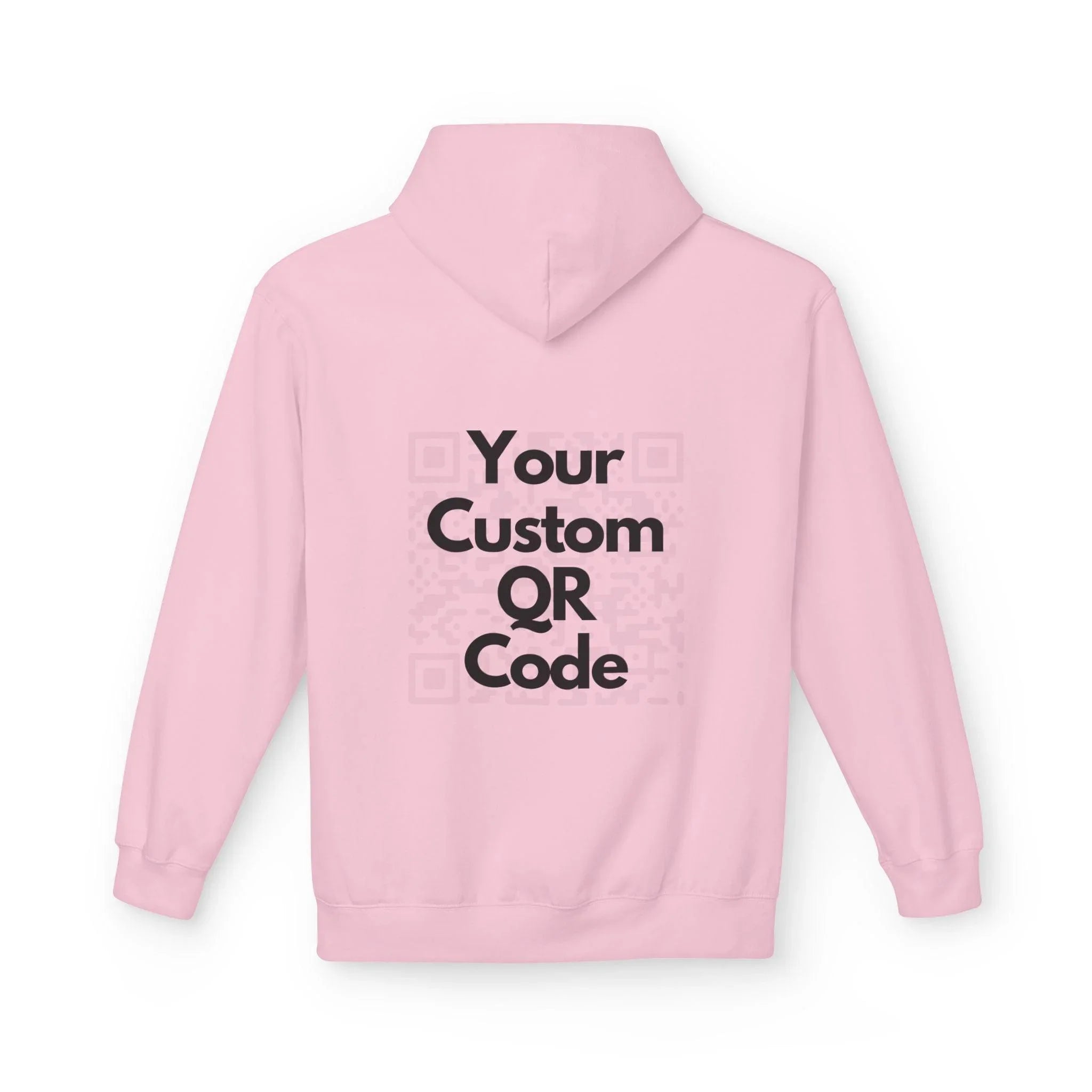 Customizable QR Code Fleece Hoodie for Social Media Engagement