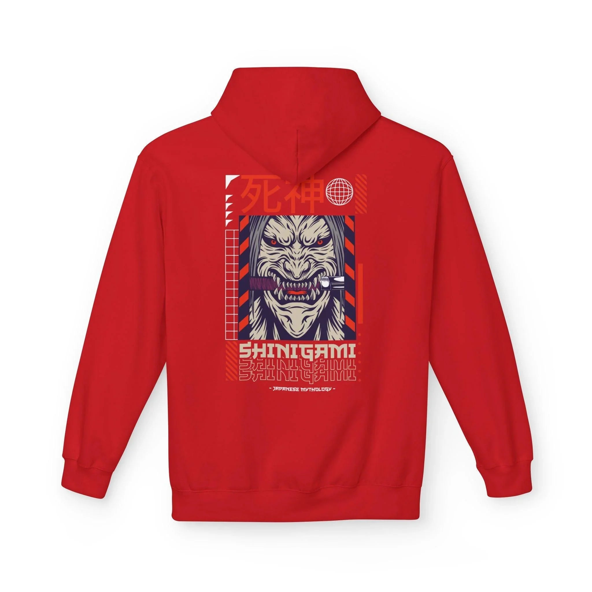Shinigami-Inspired Japanese Streetwear Fleece Hoodie - Comfort Meets Cultural Style