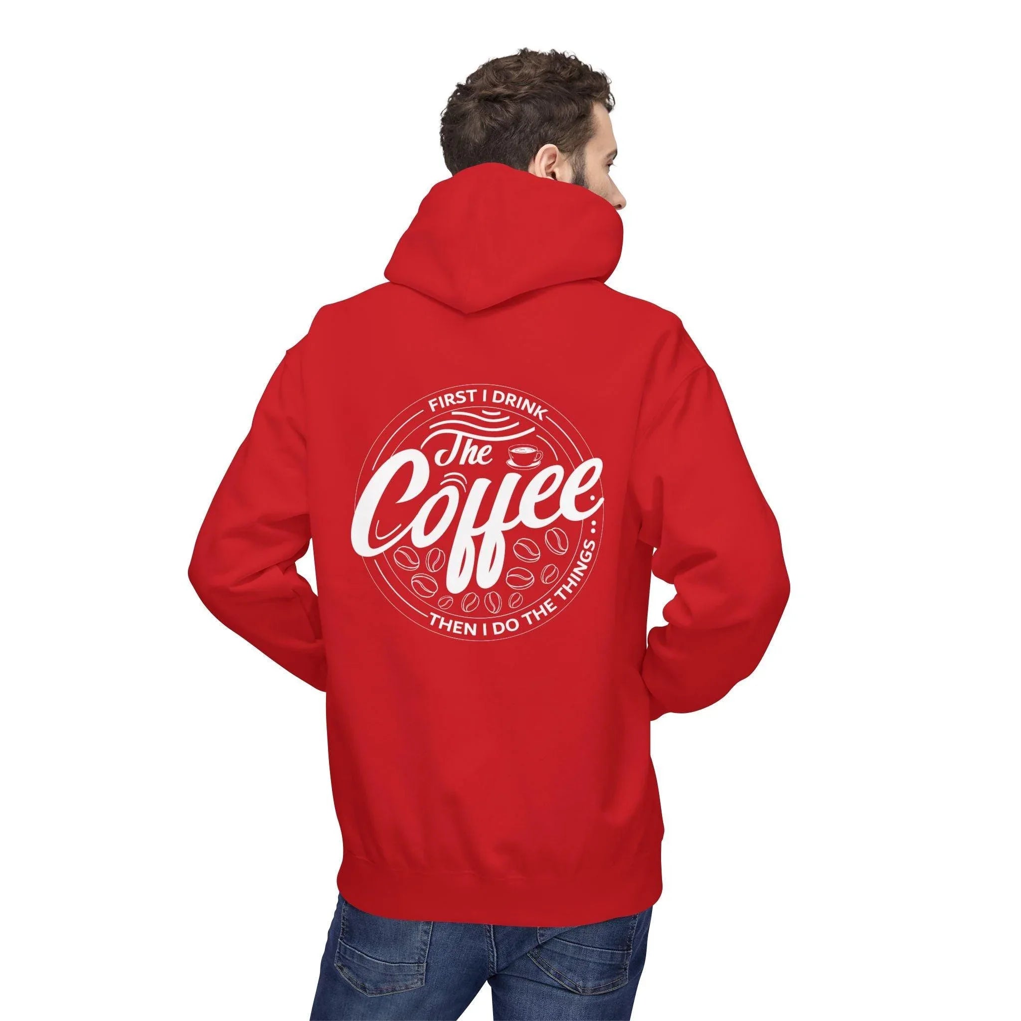 Cozy Up with the "Coffee First" Premium Fleece Hoodie