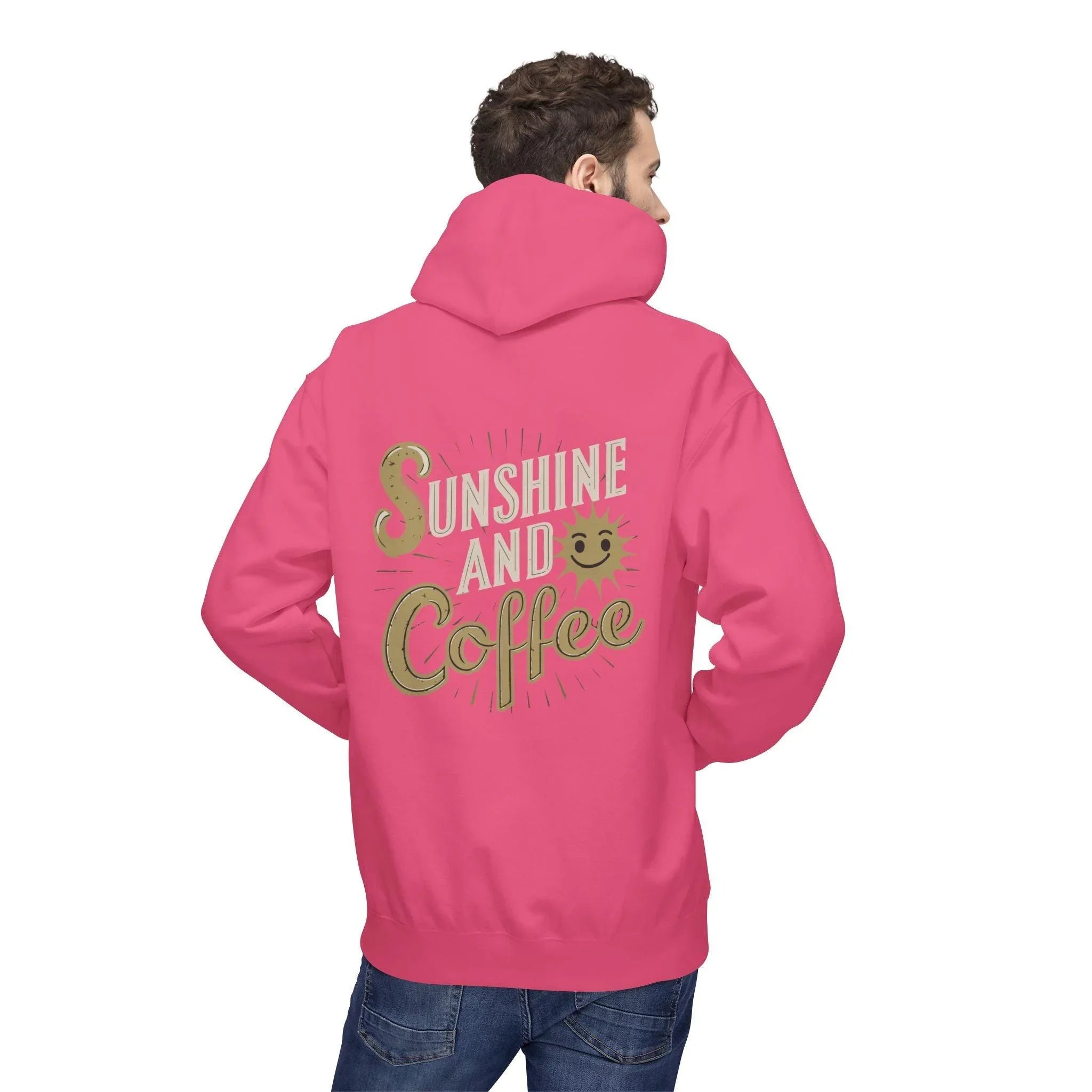 Cozy Sunshine & Coffee Fleece Pullover Hoodie