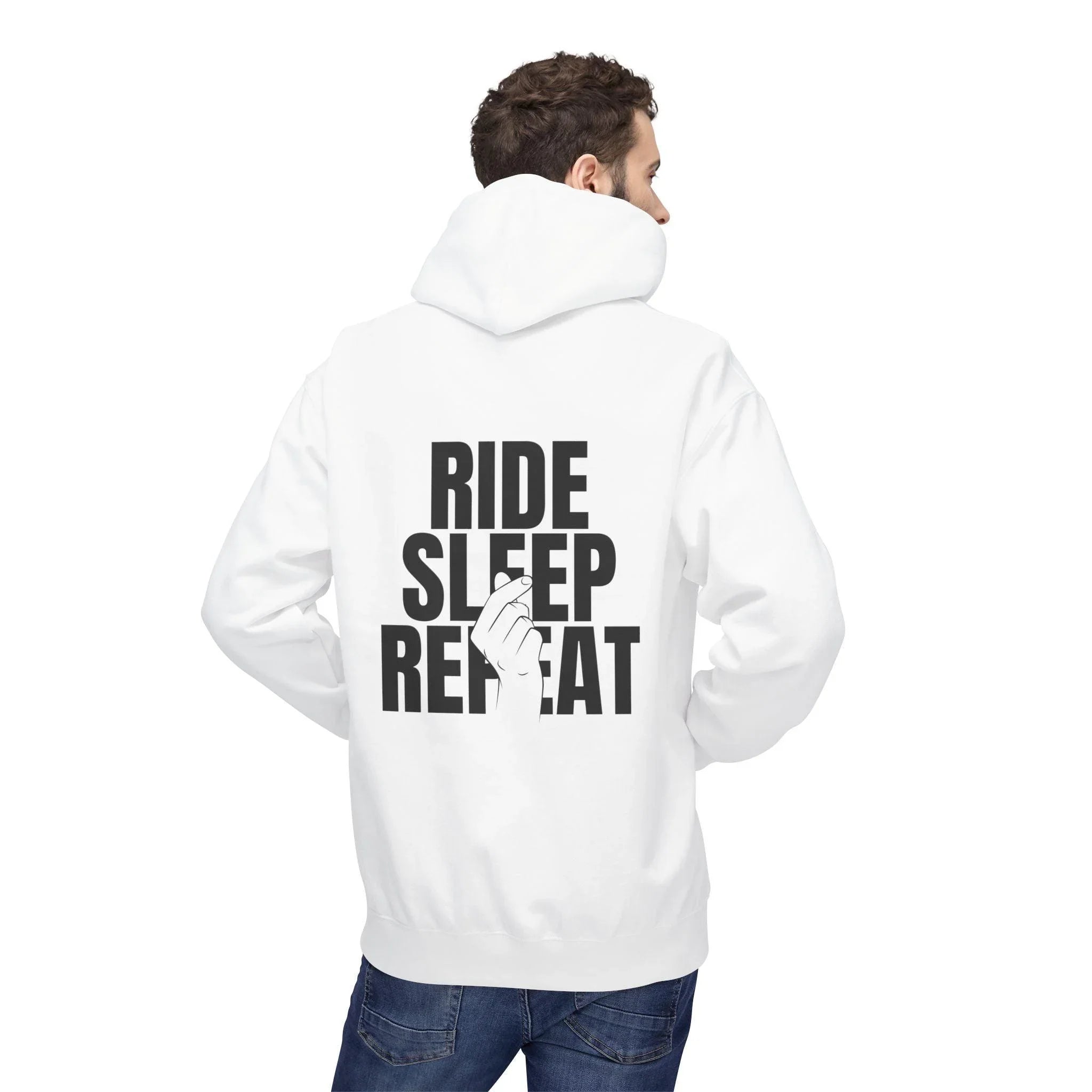 Cozy Comfort "Ride, Sleep, Repeat" Fleece Hoodie