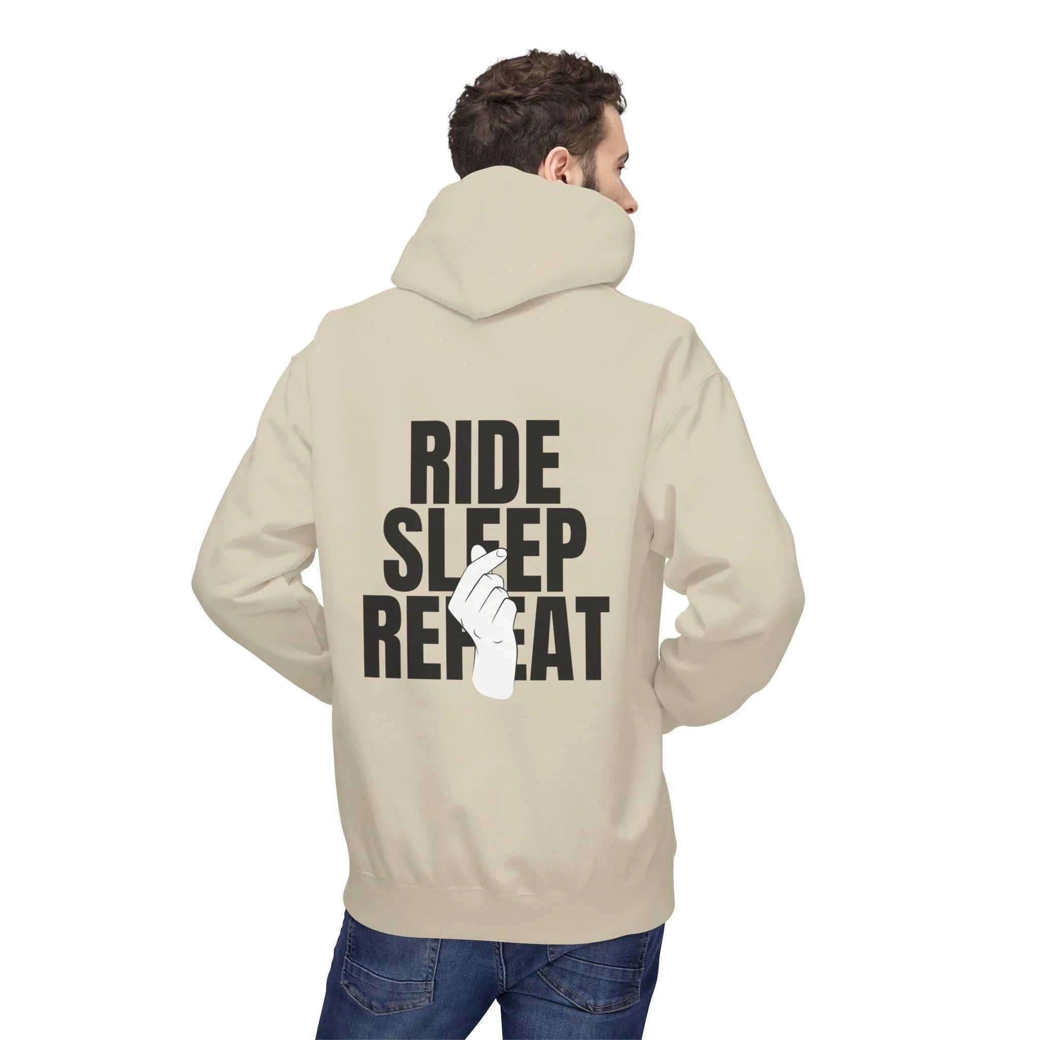 Cozy Comfort "Ride, Sleep, Repeat" Fleece Hoodie