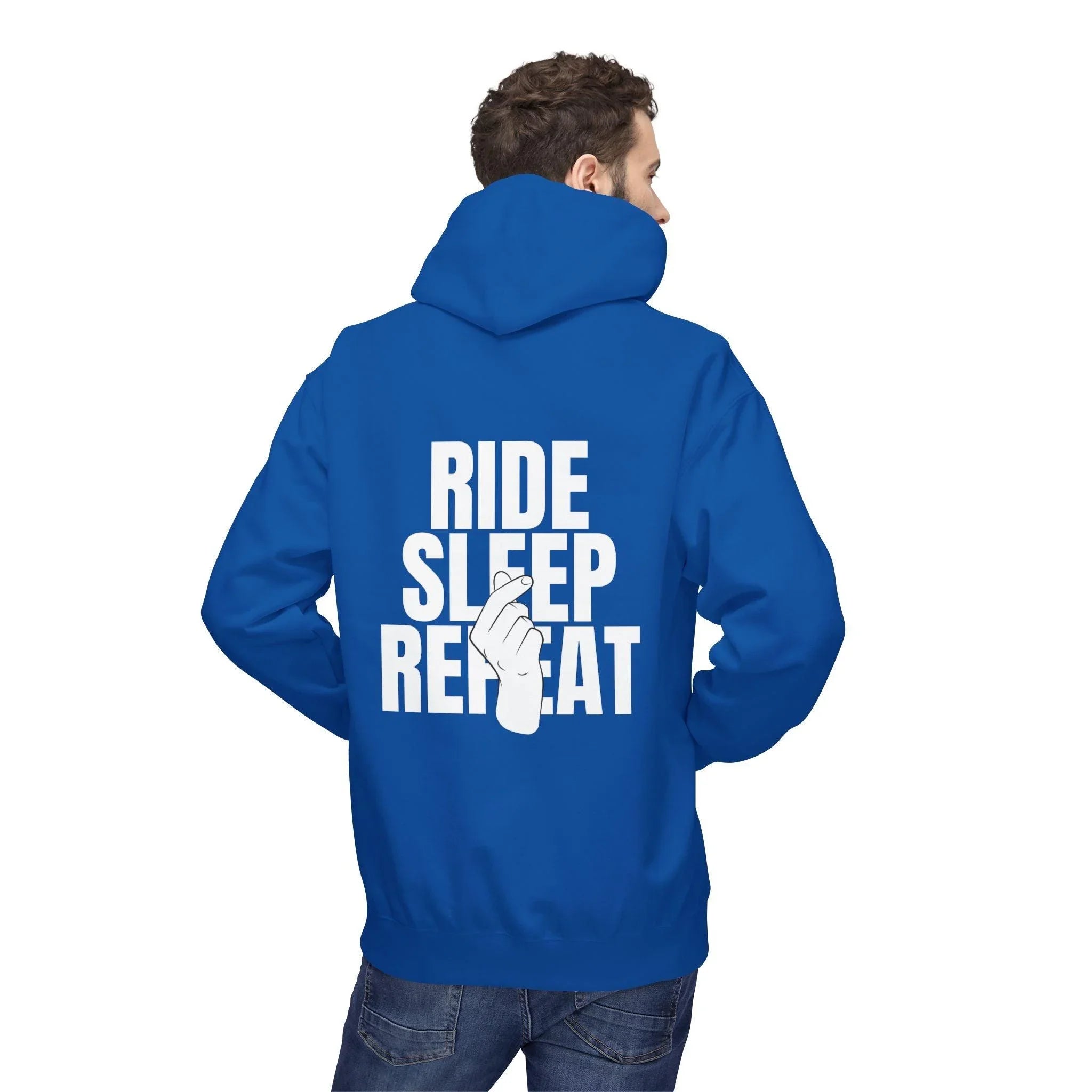 Cozy Comfort "Ride, Sleep, Repeat" Fleece Hoodie