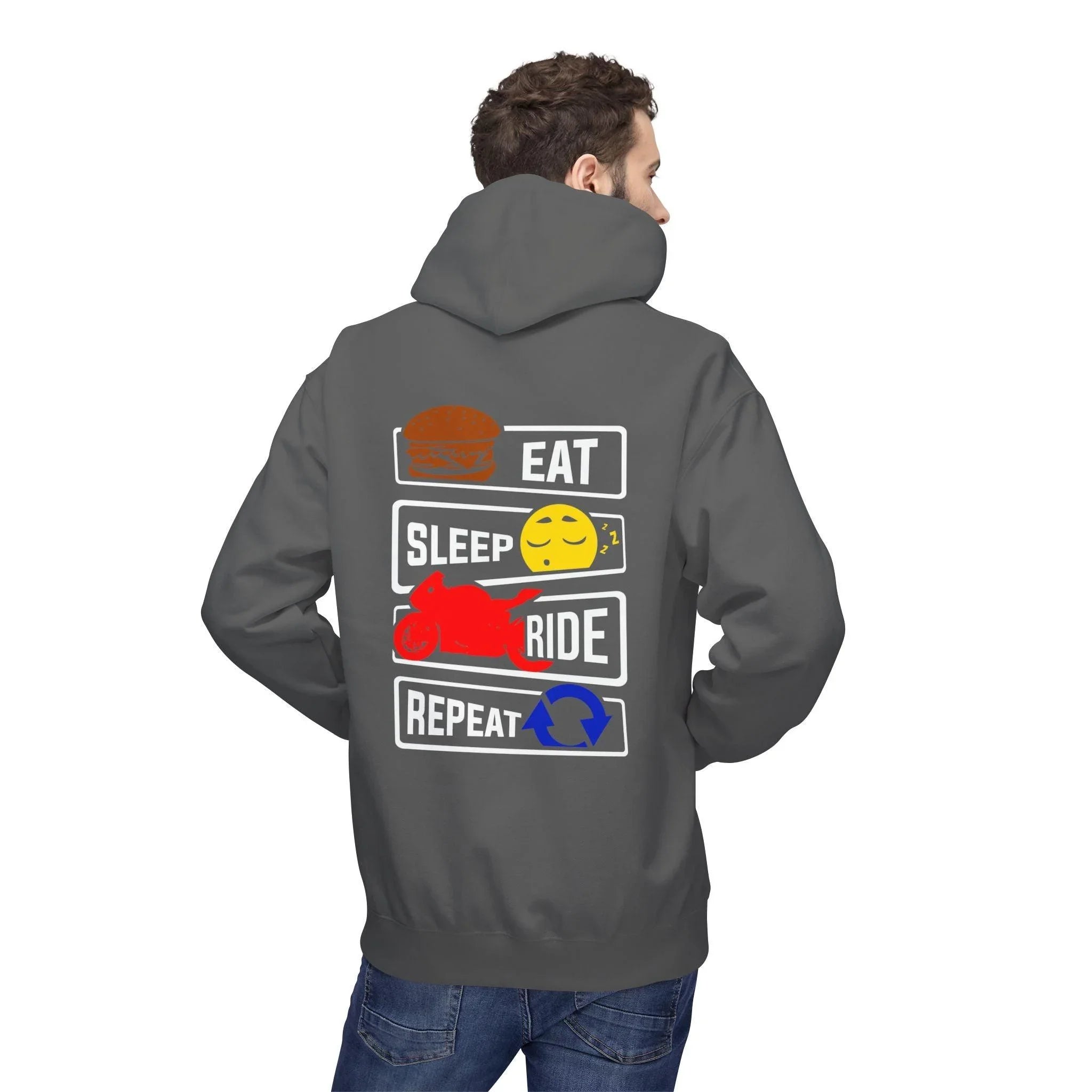 Ride in Style: Eat, Sleep, Repeat Premium Fleece Hoodie