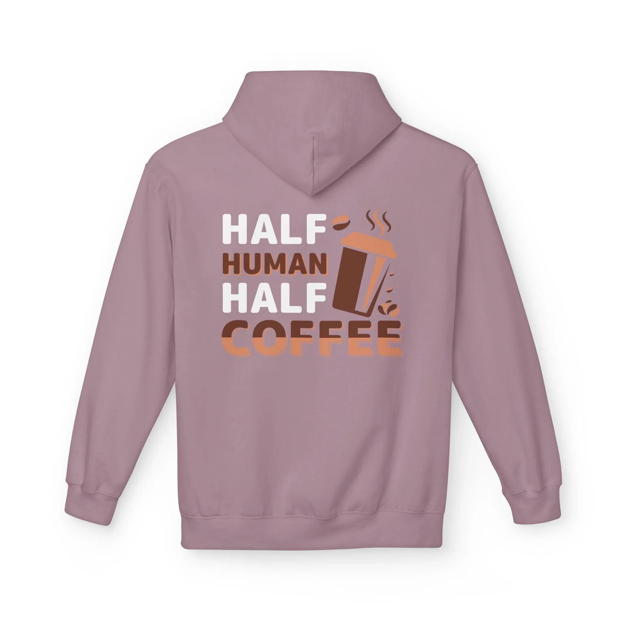 Cozy Coffee Lover's Fleece Hoodie: Half Human, Half Brewed Bliss