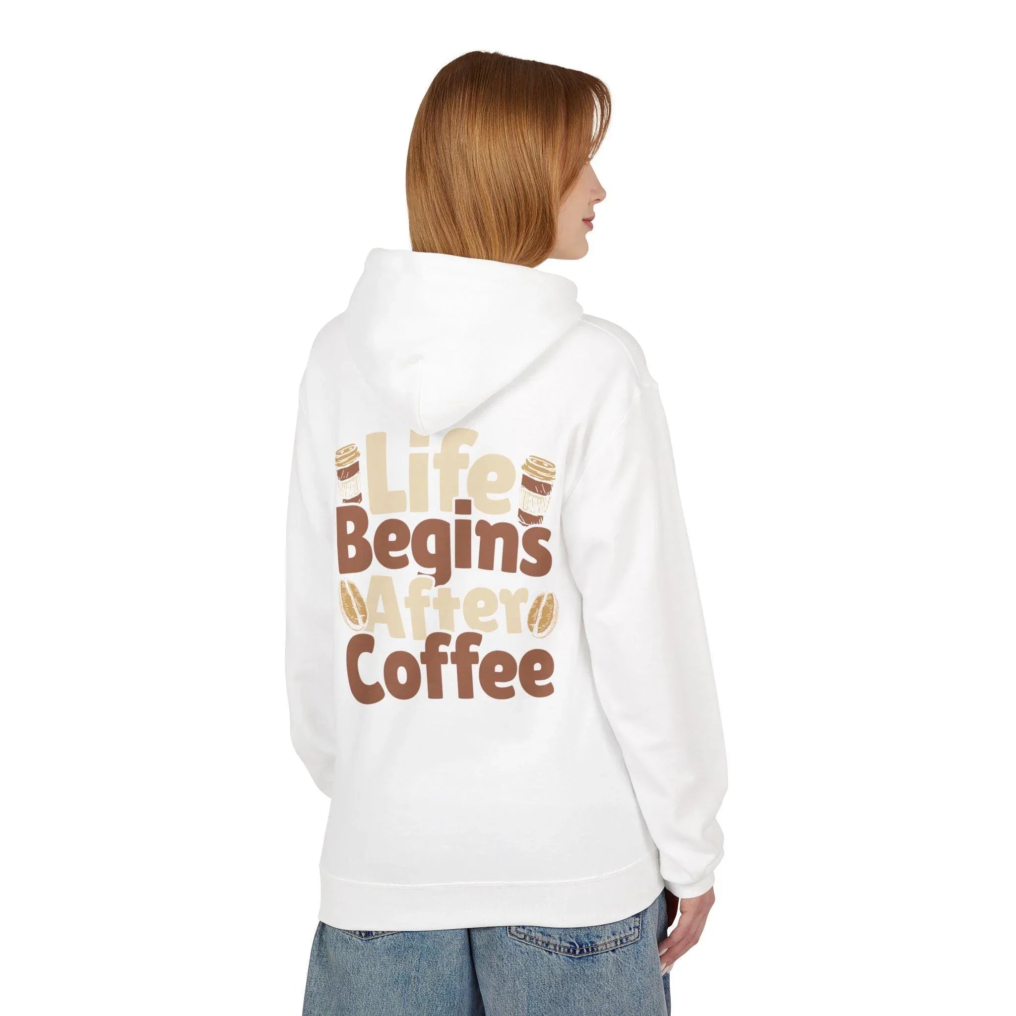 Cozy Life Begins After Coffee Fleece Pullover Hoodie