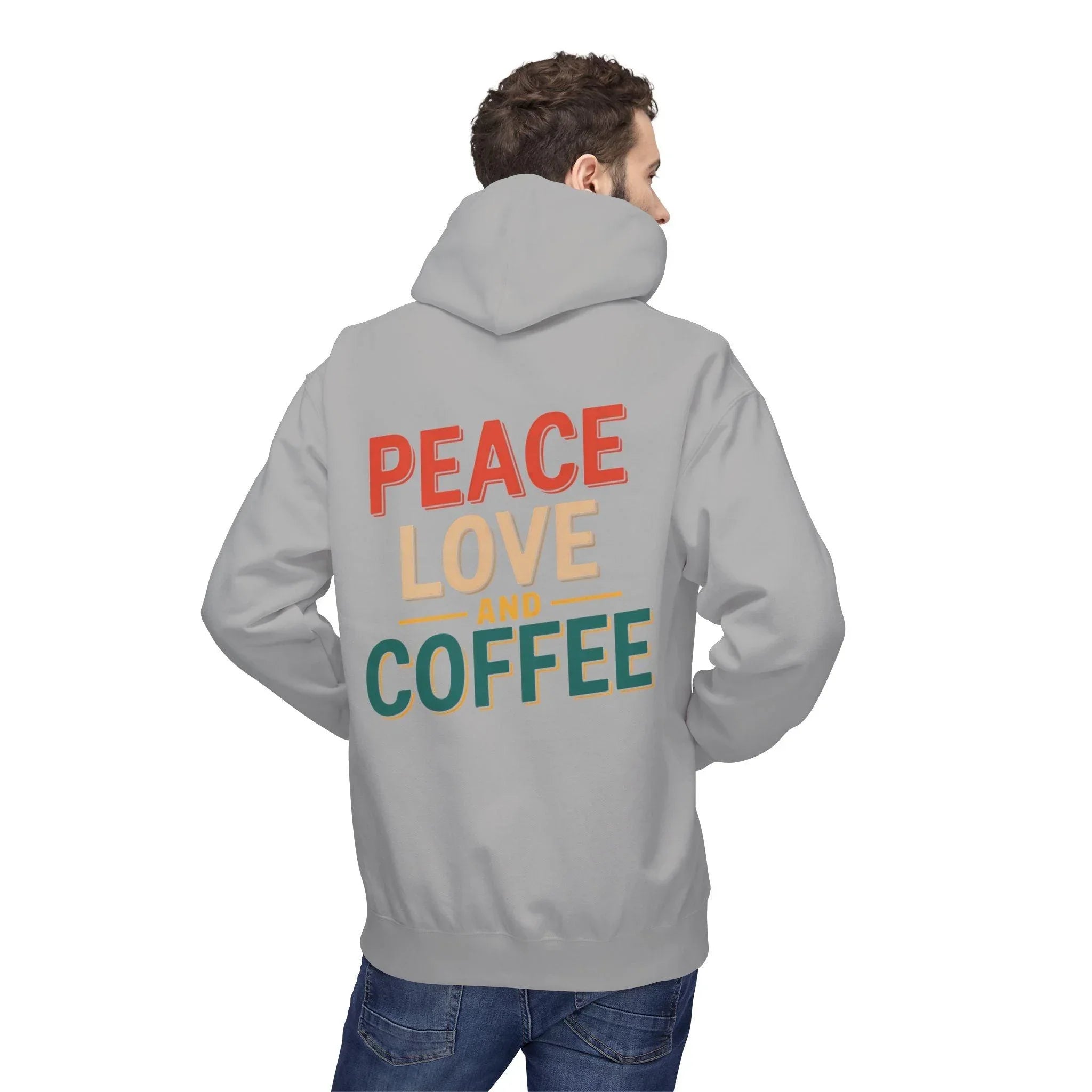 Cozy Coffee Vibes: Ultimate Peace, Love & Comfort Fleece Hoodie