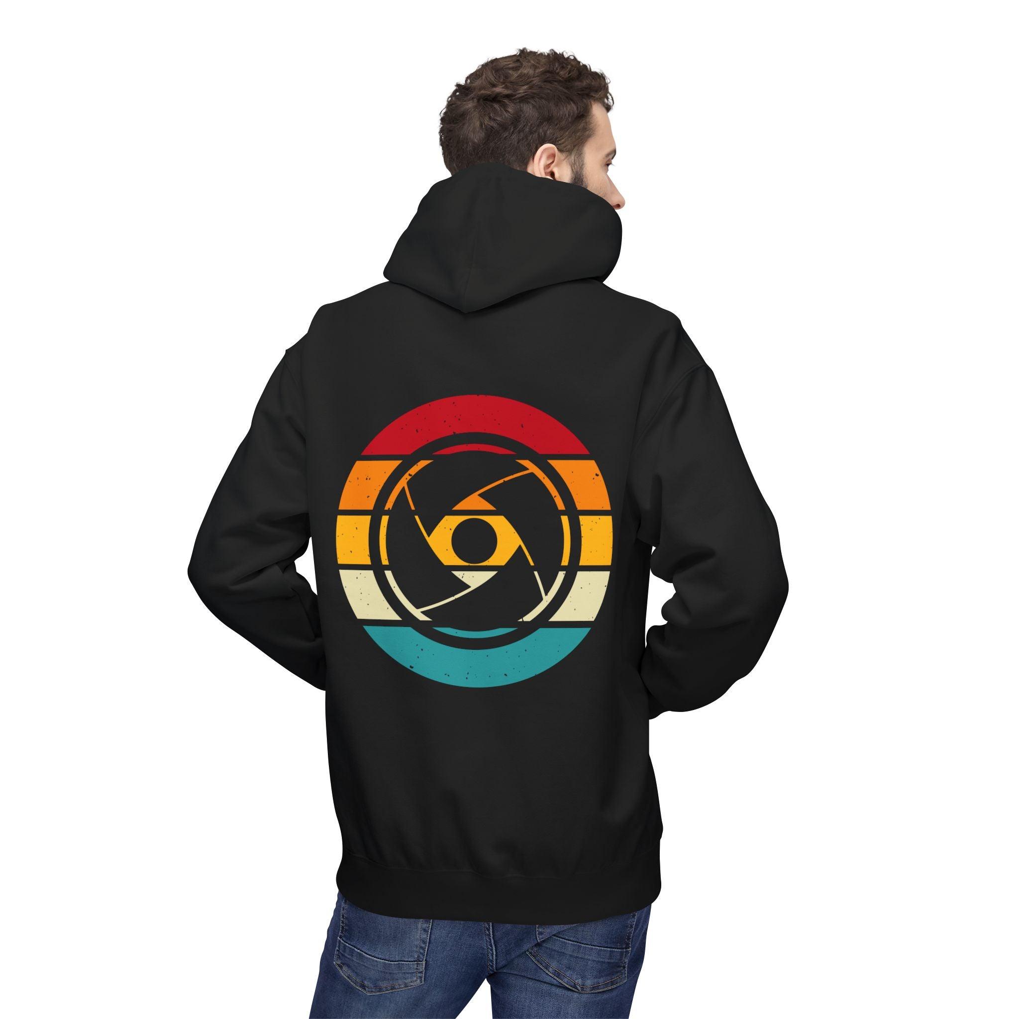 Cozy Photographer's Hoodie with Retro Aperture Design for Creative Souls
