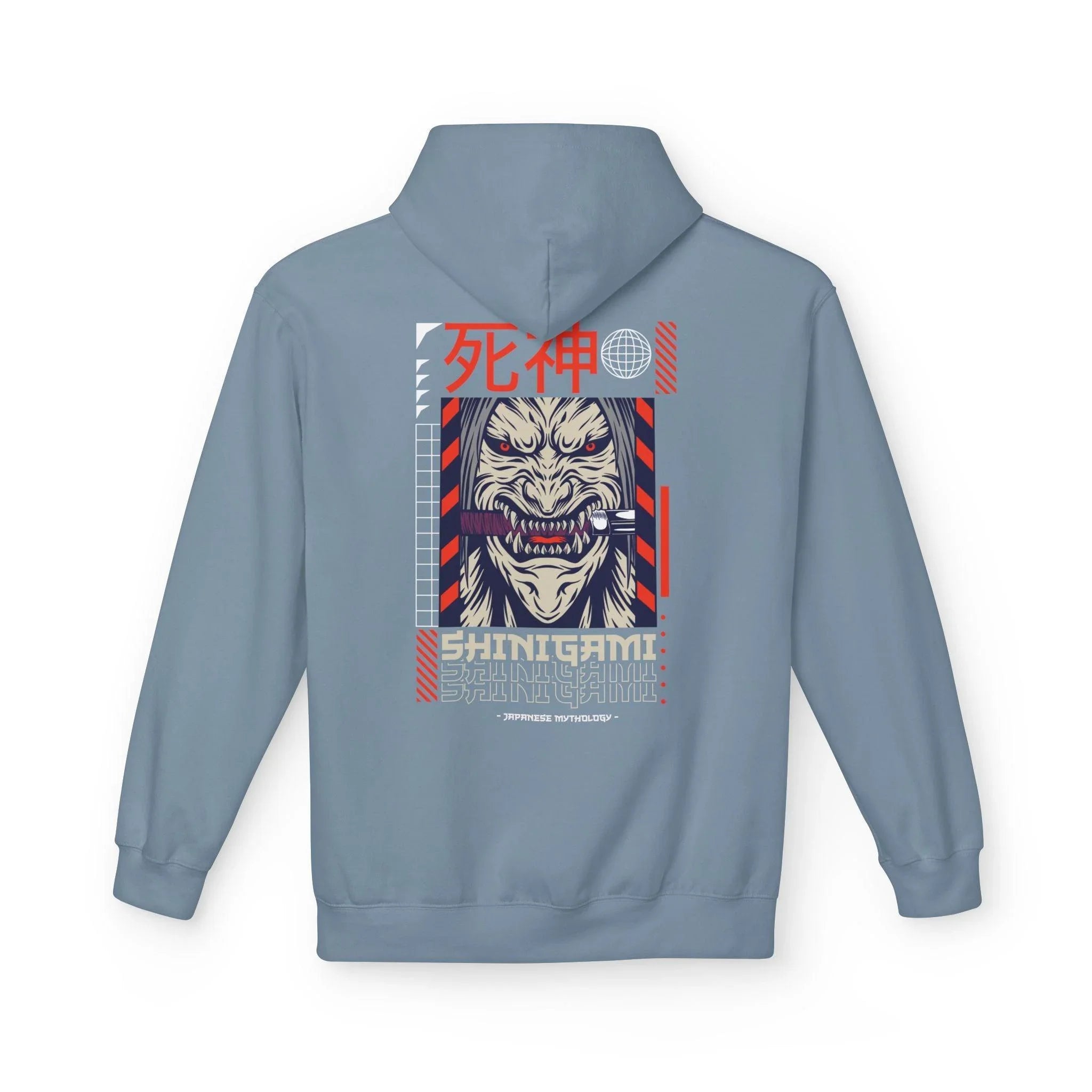 Shinigami-Inspired Japanese Streetwear Fleece Hoodie - Comfort Meets Cultural Style