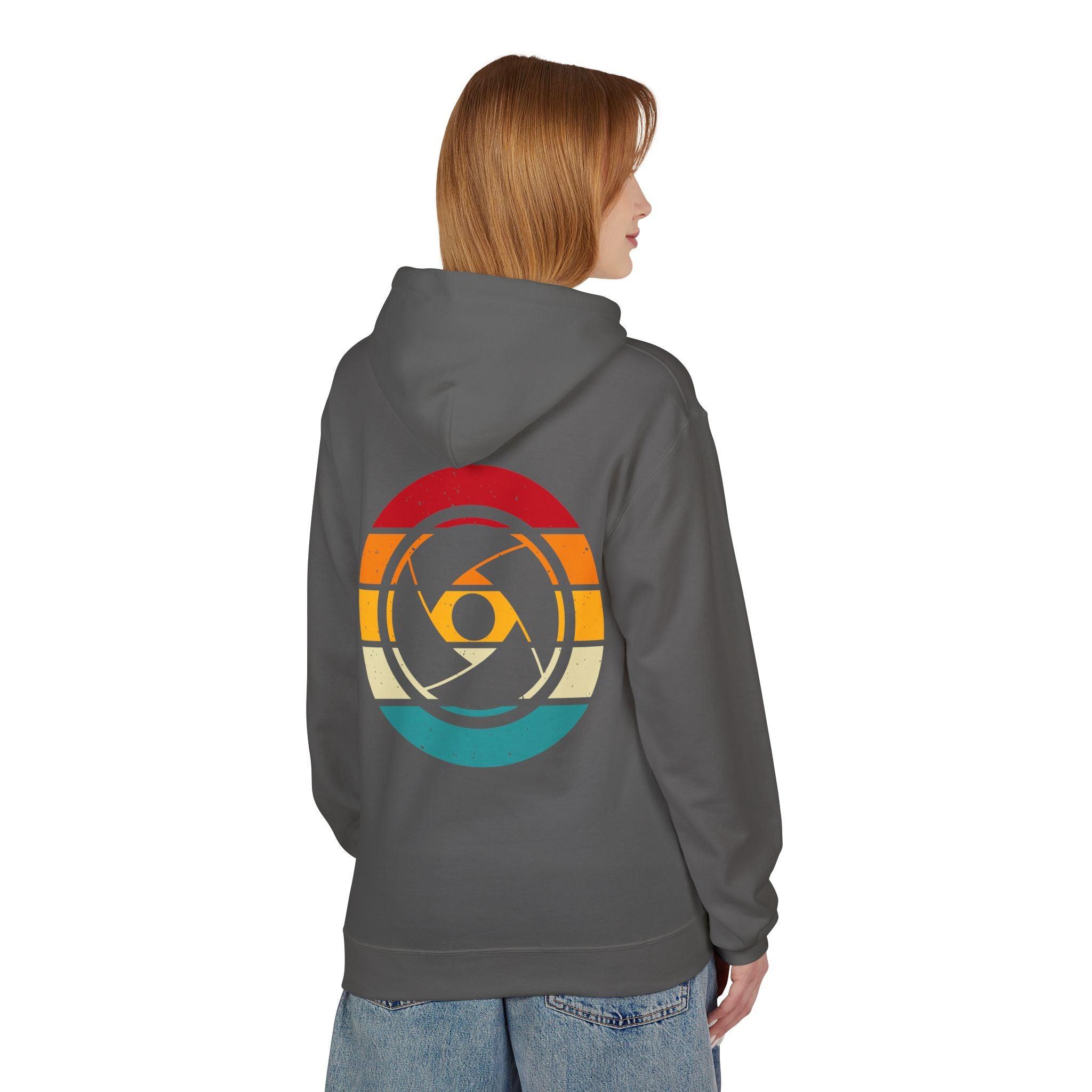Cozy Photographer's Hoodie with Retro Aperture Design for Creative Souls